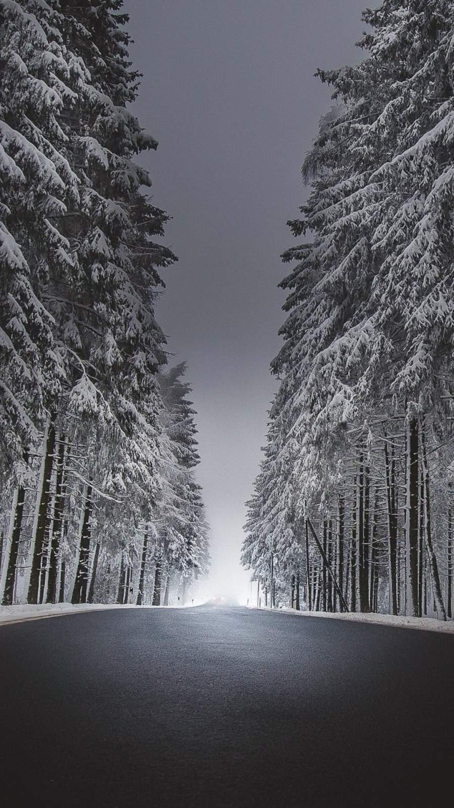 Winter Road Asphalt Snow IPhone Wallpaper Wallpaper, iPhone Wallpaper