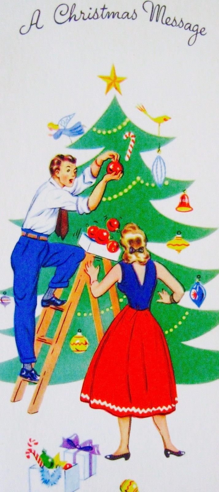 60's Christmas Tree. Vintage Christmas Card. Retro Christmas Card. Vintage christmas cards, Vintage christmas toys, Vintage christmas