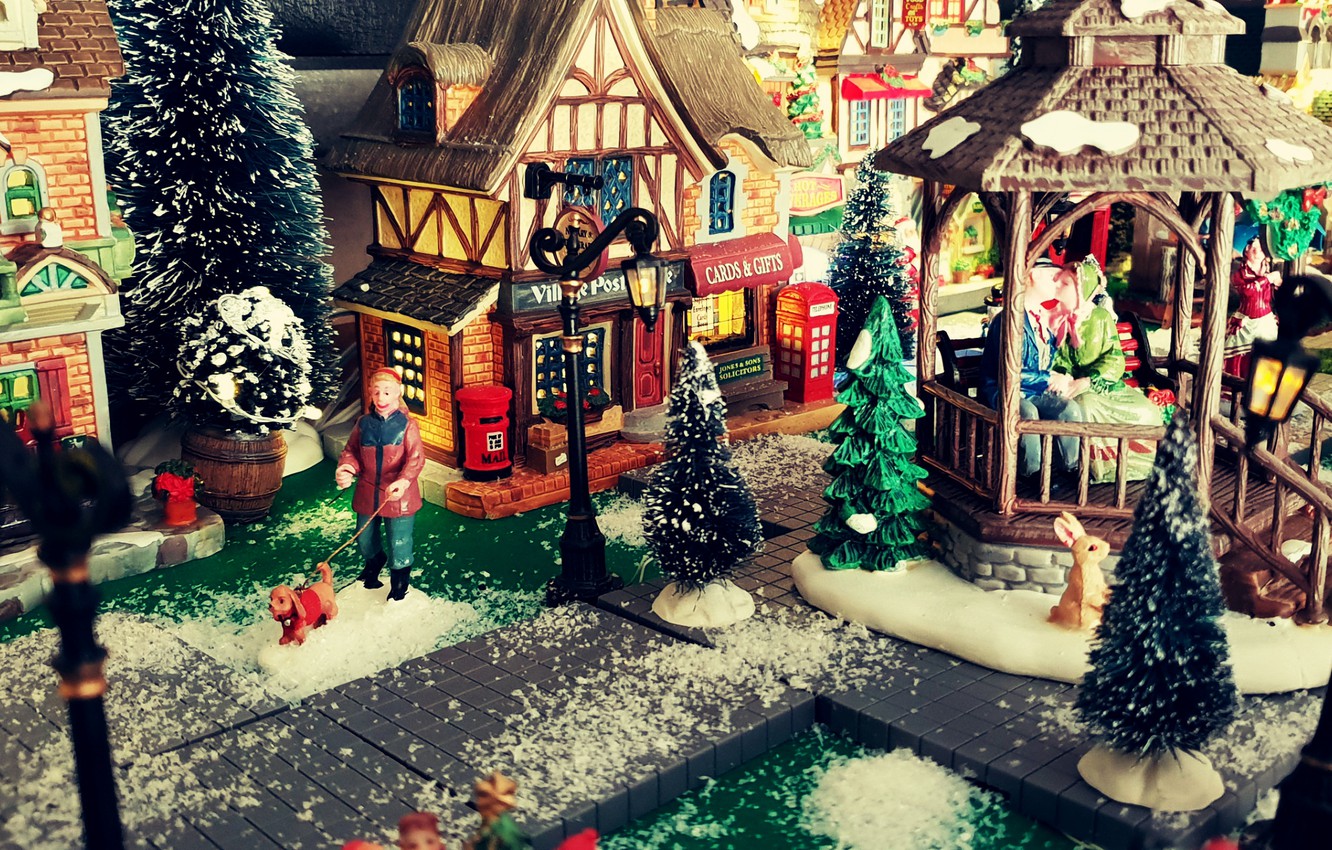 Wallpaper Christmas, Holiday, Village image for desktop, section новый год