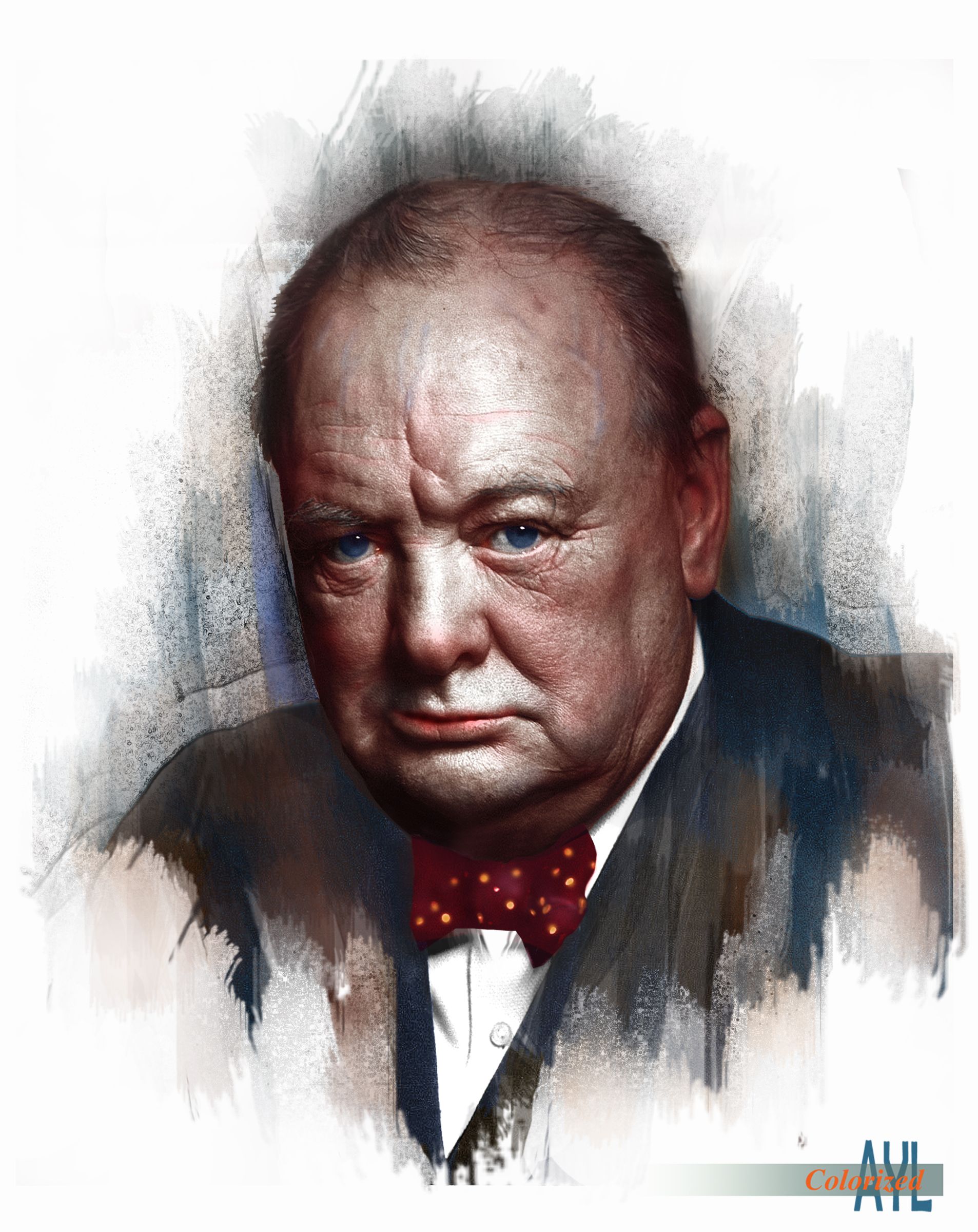 Sir Winston Churchill (1874 1965), Colorized And Stylized By Alex Y. Lim From A 1941 Photo. Winston Churchill Photo, Winston Churchill, Winston Churchill Quotes