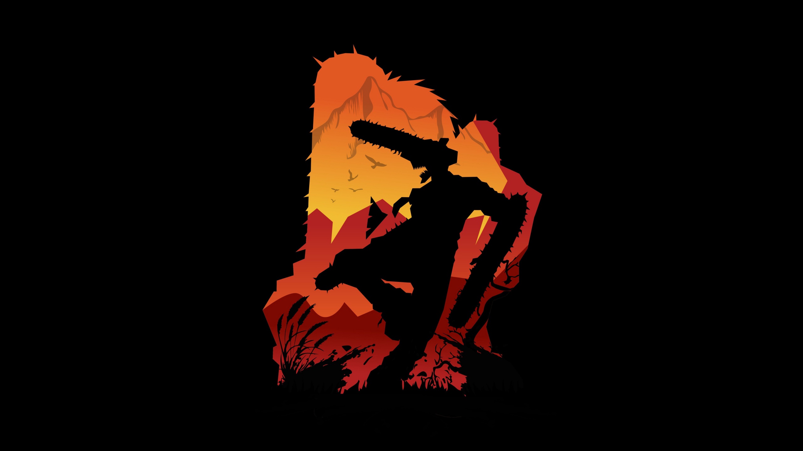 Chainsaw Man Wallpaper 4K, Denji, AMOLED, Black Dark