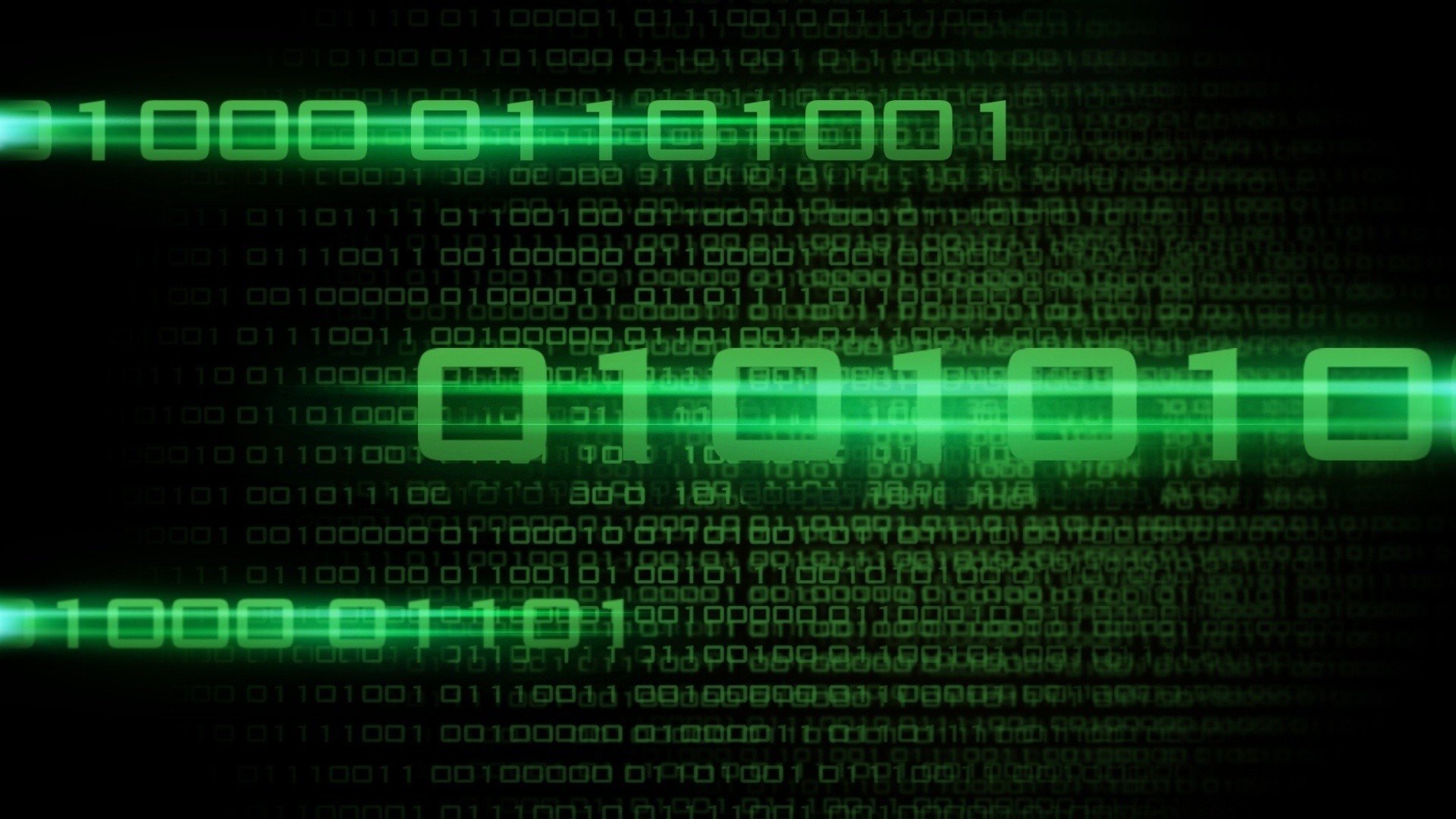Binary code, the green numbers on a black background Desktop wallpaper 1680x1050
