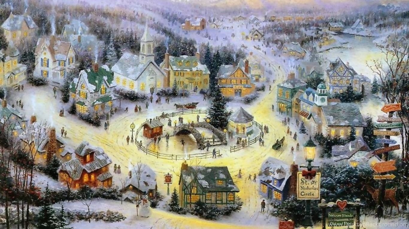 Thomas Kinkade Christmas Desktop Wallpaper