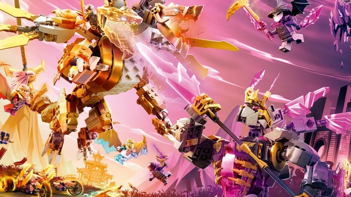 LEGO NINJAGO Crystalized promotional art highlights huge battle