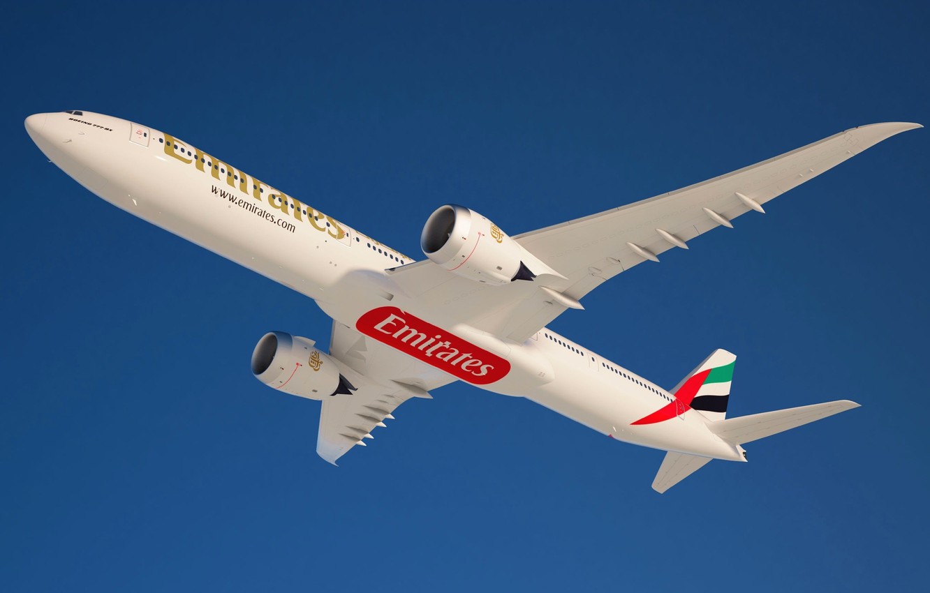 Wallpaper The sky, Weather, Wings, Boeing, Height, Flight, sky, Boeing, flight, wings, Emirates, UAE, 777, plane, The plane, Passenger image for desktop, section авиация