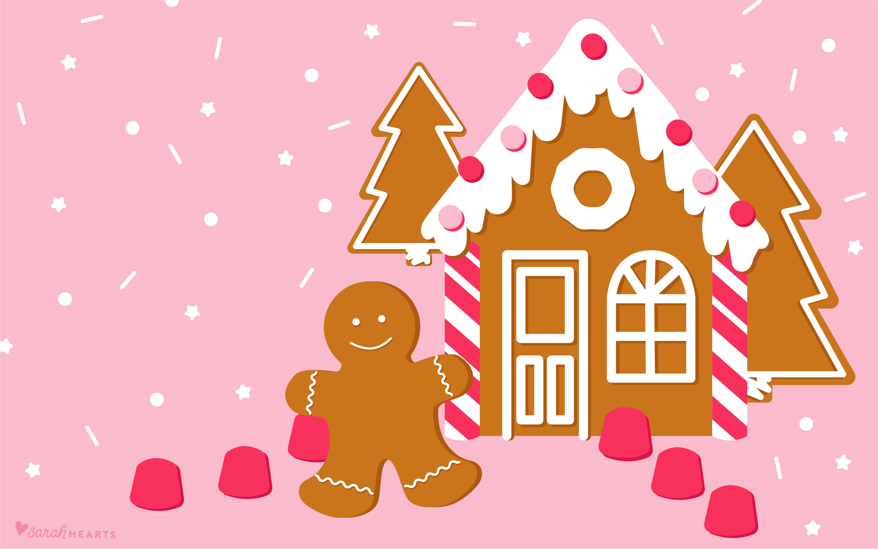 December 2018 Gingerbread House Calendar Wallpaper