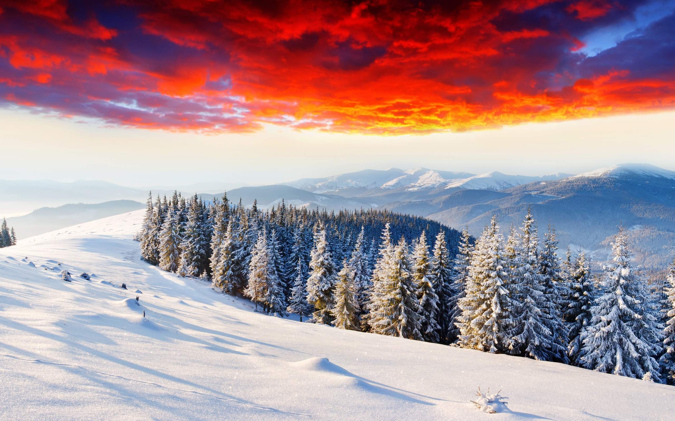 Sunrise In Winter Perfect Natural HD Desktop Wallpaper