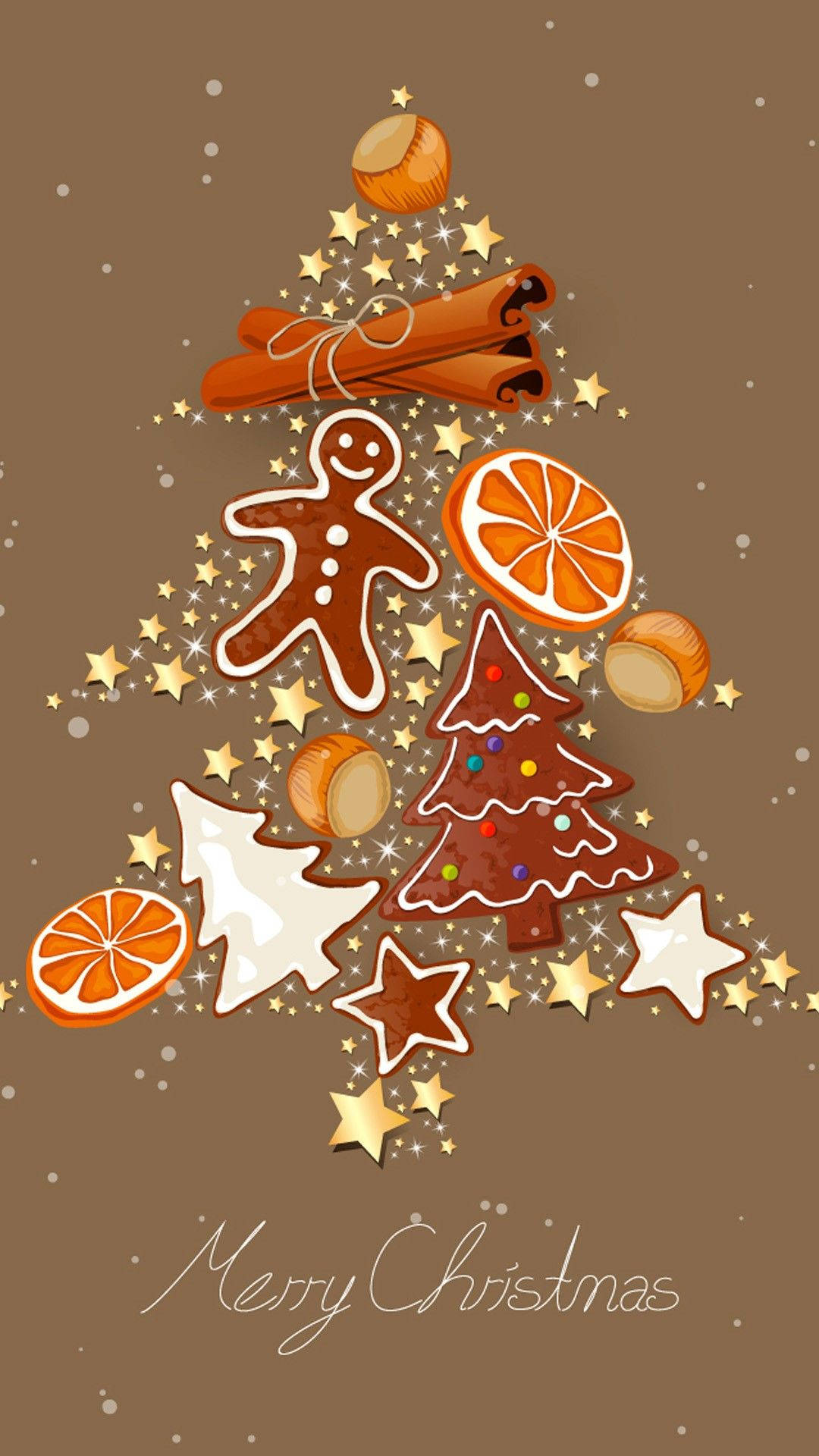 Download Brown Christmas Digital Art Phone Wallpaper