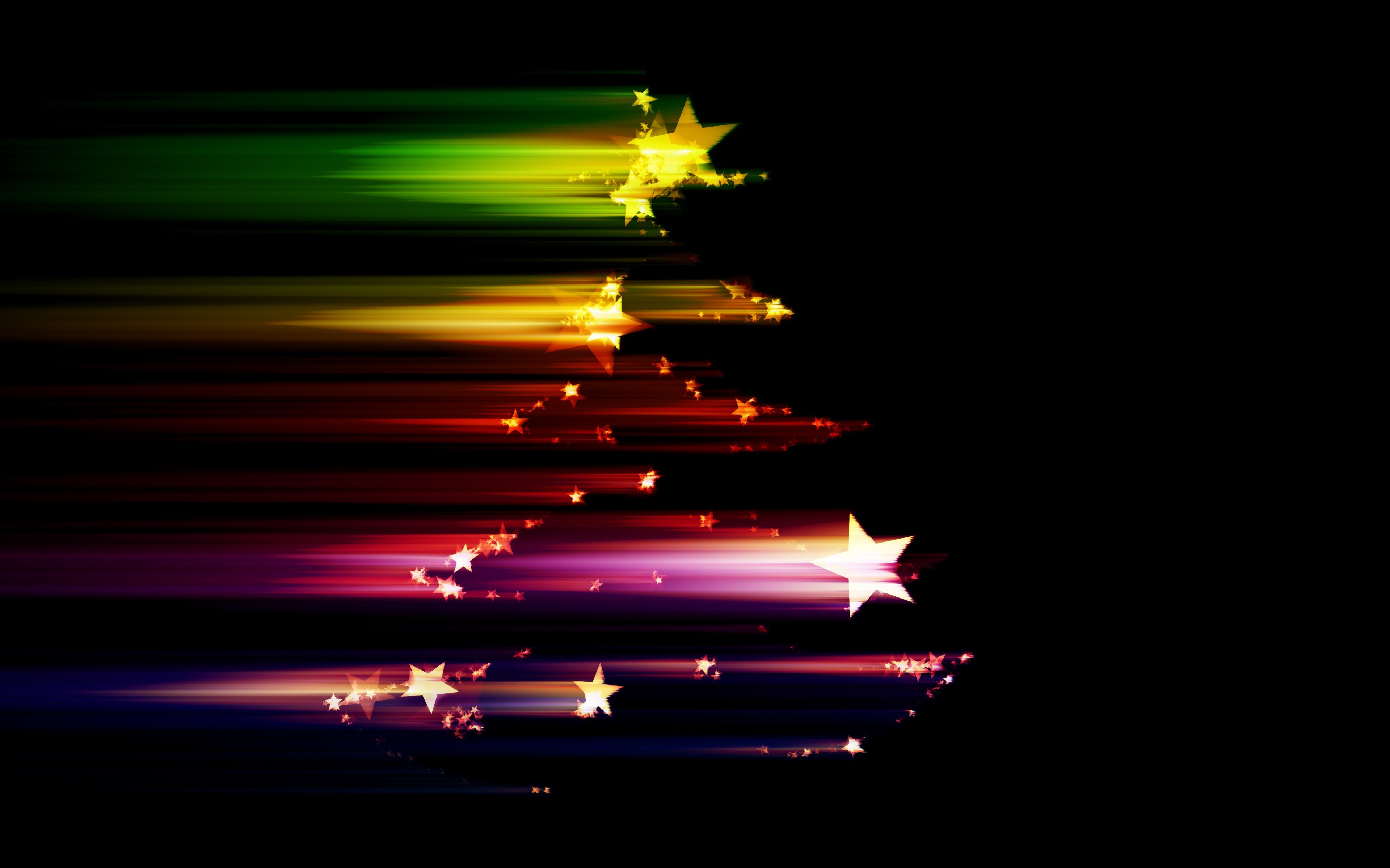 Download Christmas tree, stars, glitter, digital art wallpaper, 3840x 4K Ultra HD 16: Widescreen