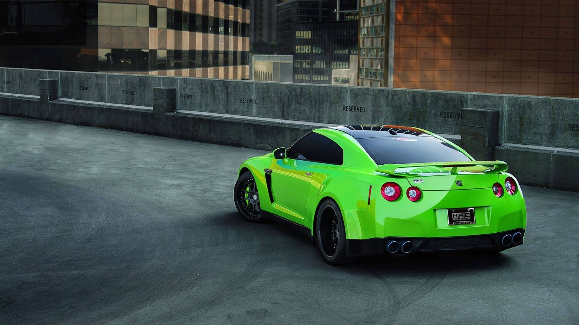 Download Neon Green Nissan GT R 4K Wallpaper