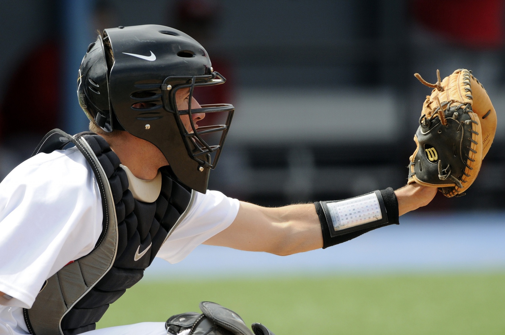 Download free photo of Baseball player, catcher, ball, sport, public domain