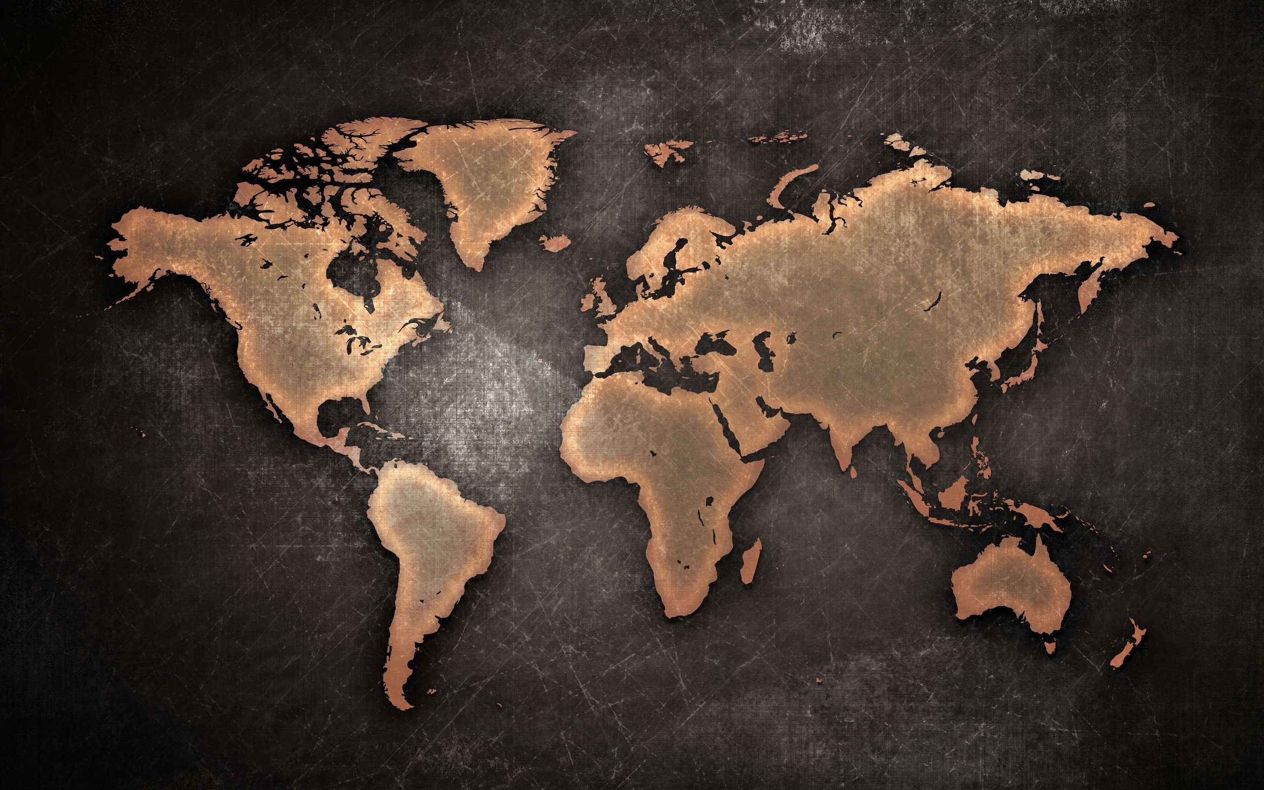 Grunge World Map Digital Art Hd