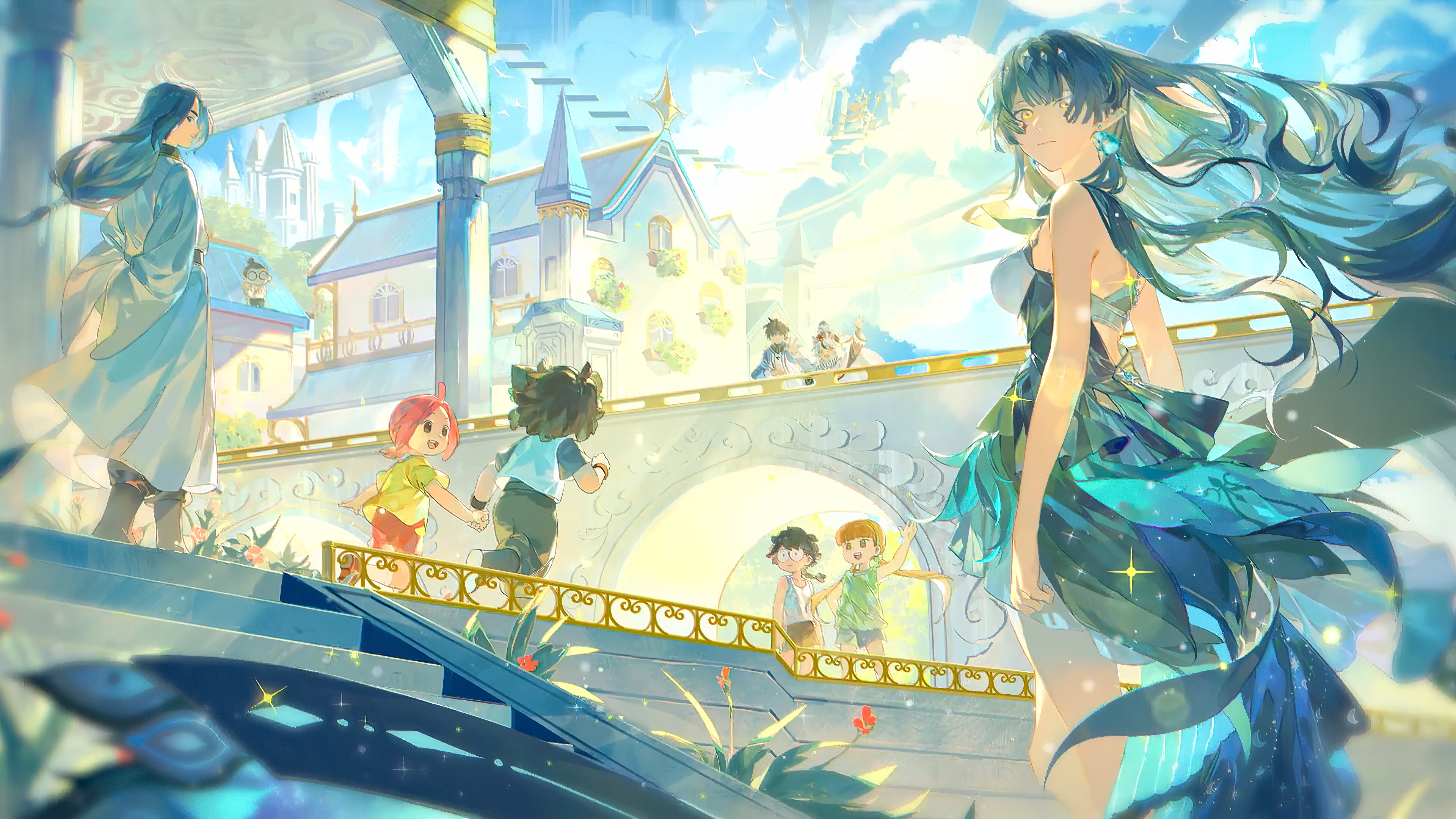 luoxiaohei, wuxian, luoxiaobai, a'gen, and shanxin (the legend of luo xiaohei and 1 more) drawn