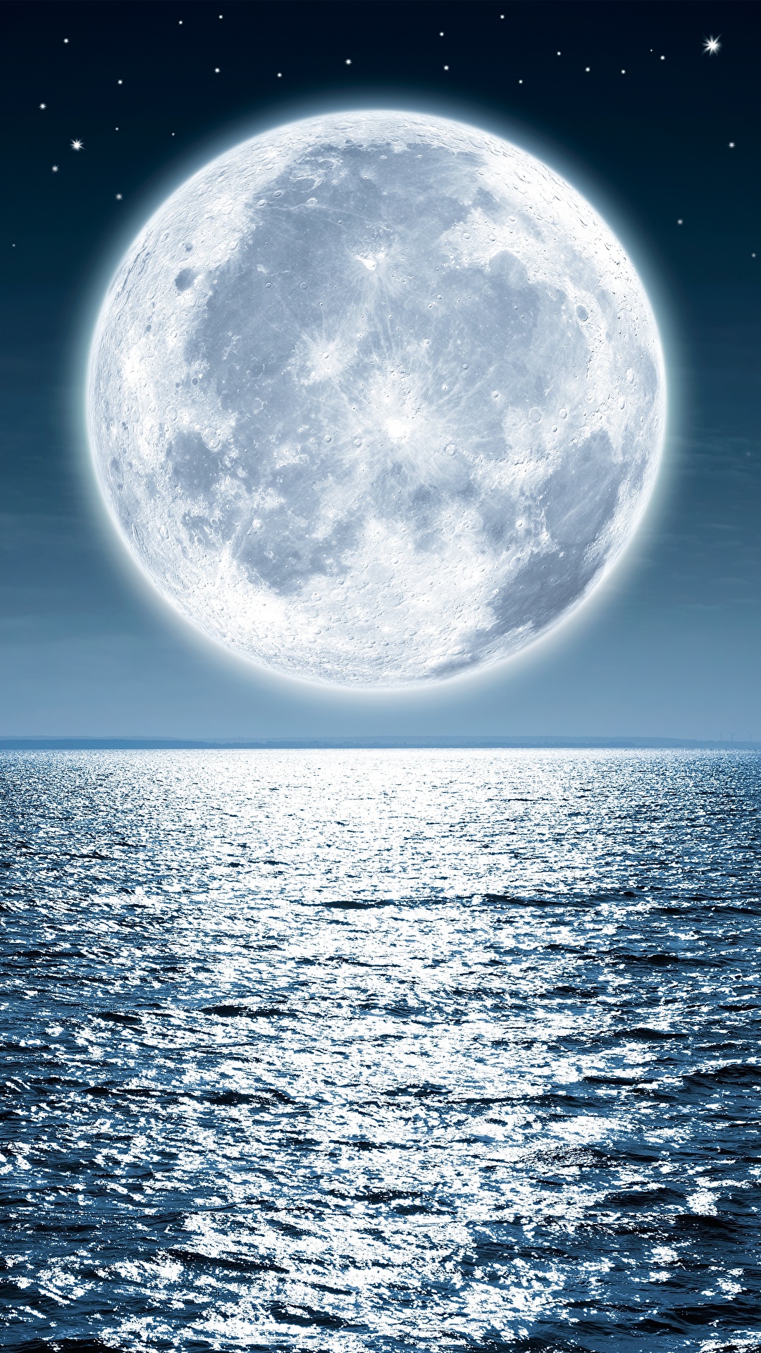 Desktop Wallpaper Sea Ocean Nature Moon 1080x1920