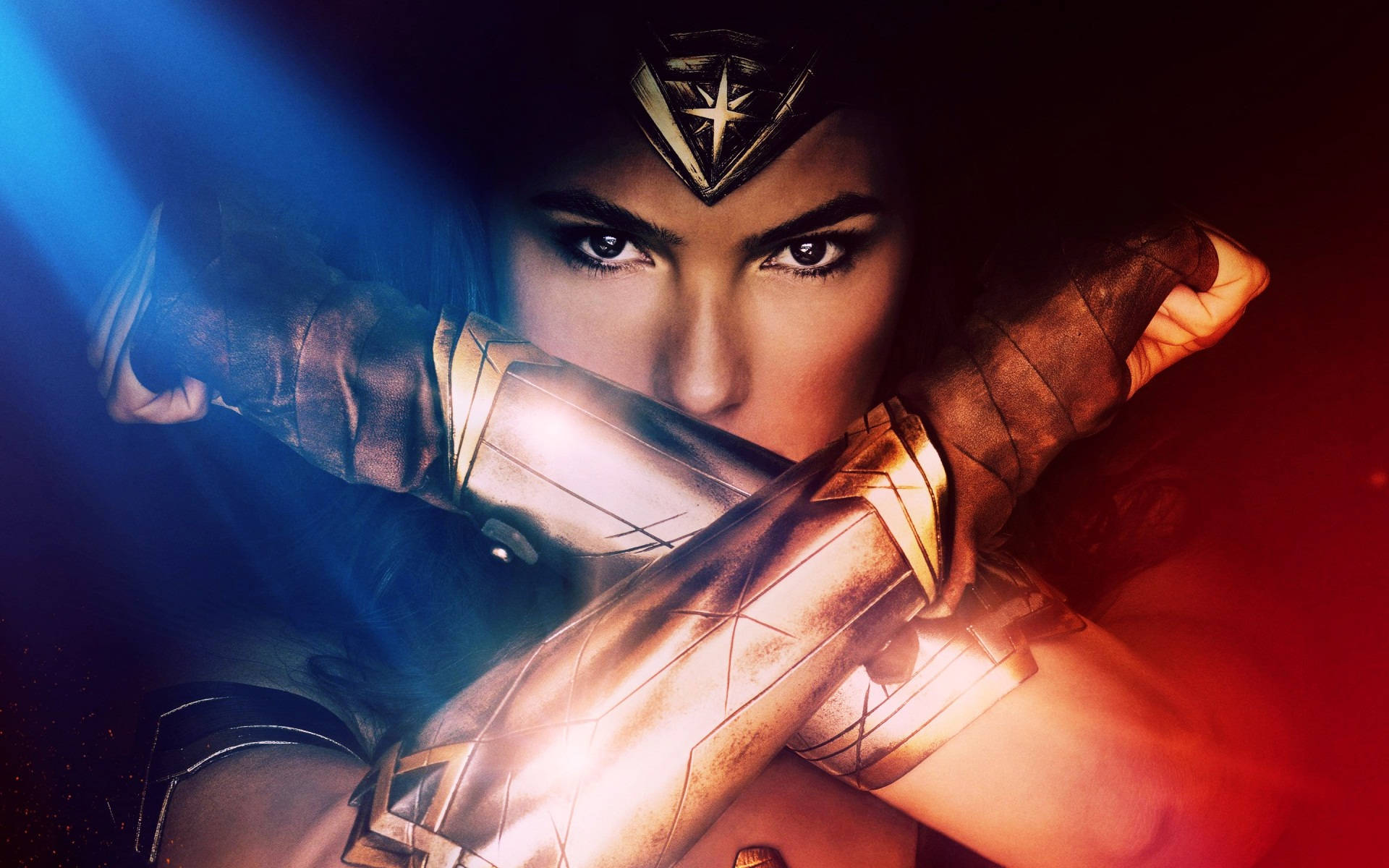 Download Blue Red Wonder Woman Arms Wallpaper