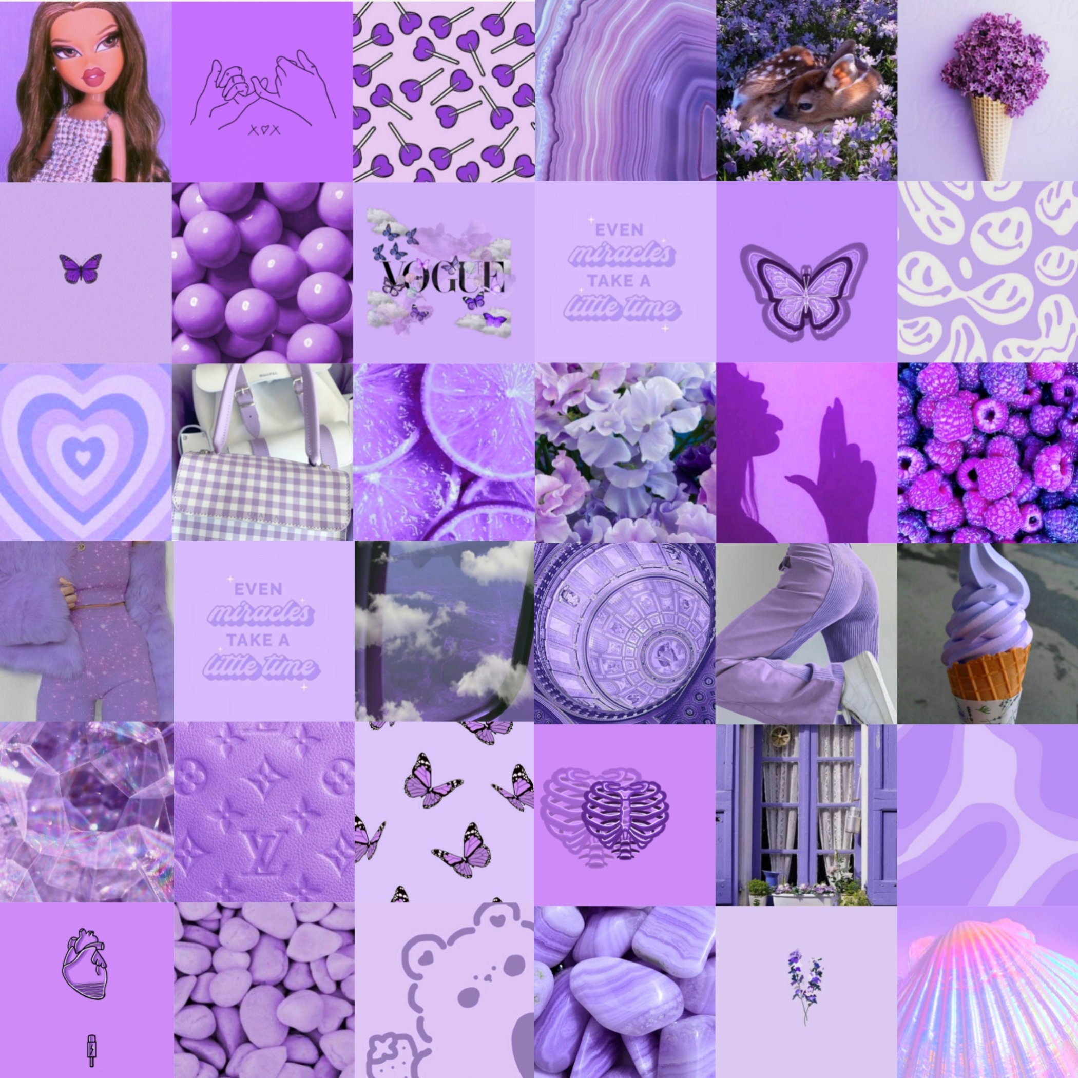 DIGITAL Purple Aesthetic Collage Kit Purple Collage Kit