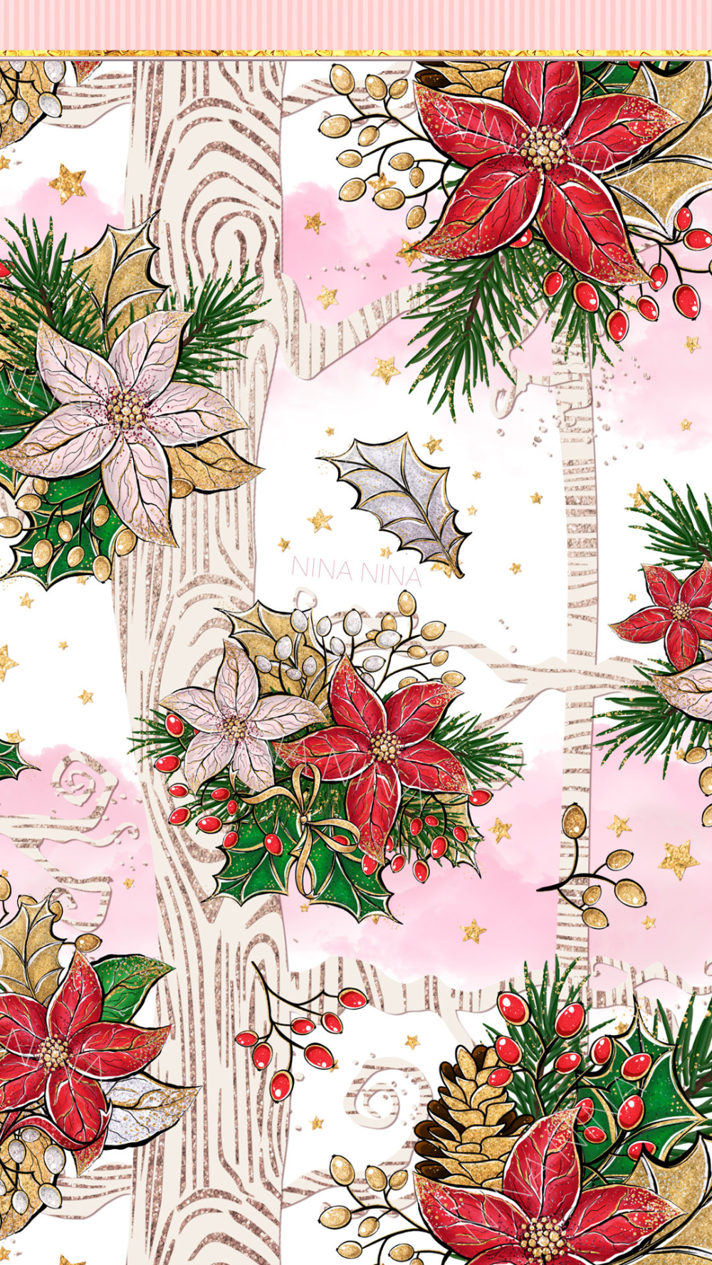 FREE WALLPAPER Christmas Flowers Digital Papers Poinsettia Seamless. Etsy. Christmas flowers, Christmas paper, Cute christmas wallpaper