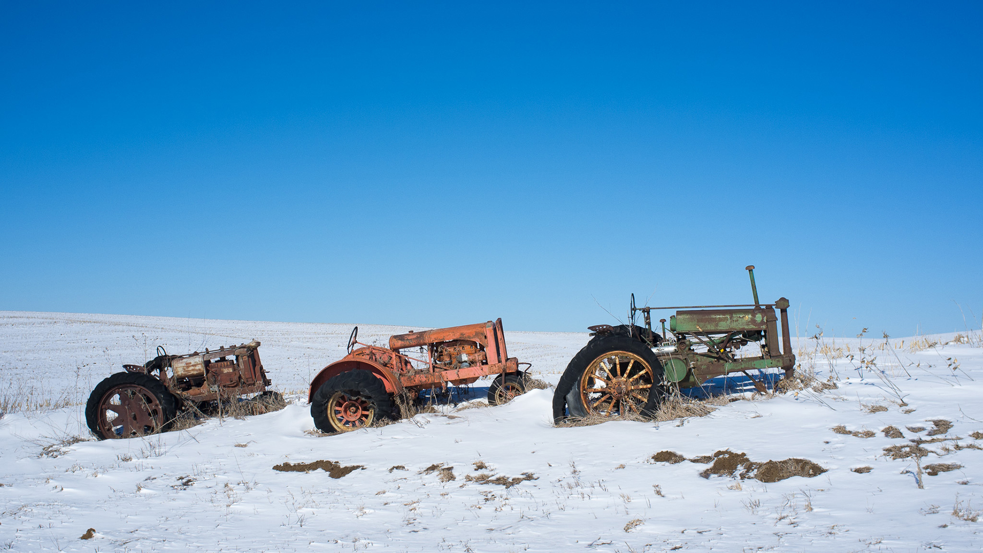tractor, Snow, Winter, Rust, Abandon, Deserted, Landscapes, Vehicles, Sand, Snow, Winter, Rustic, Sky Wallpaper HD / Desktop and Mobile Background
