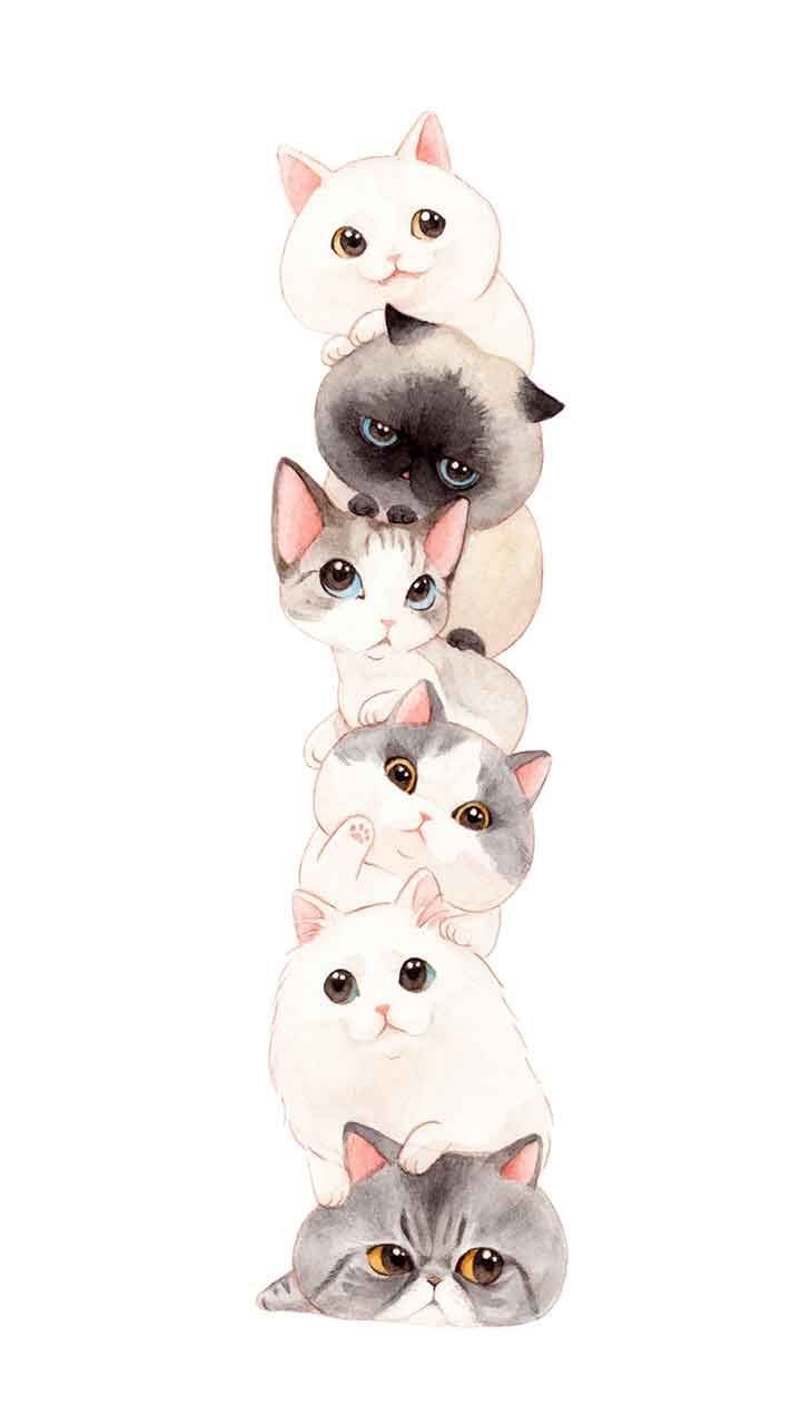 Cat Wallpaper  Иллюстрации кот Иллюстрации арт Иллюстрации кошек