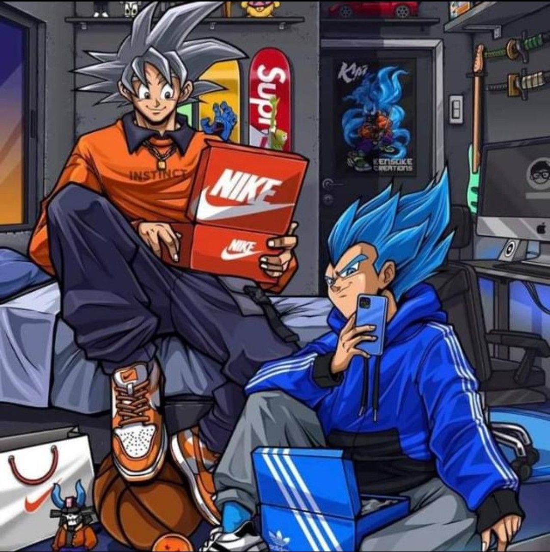Goku & Vegeta. Fond d'ecran dessin, Coloriage football, Image dbz