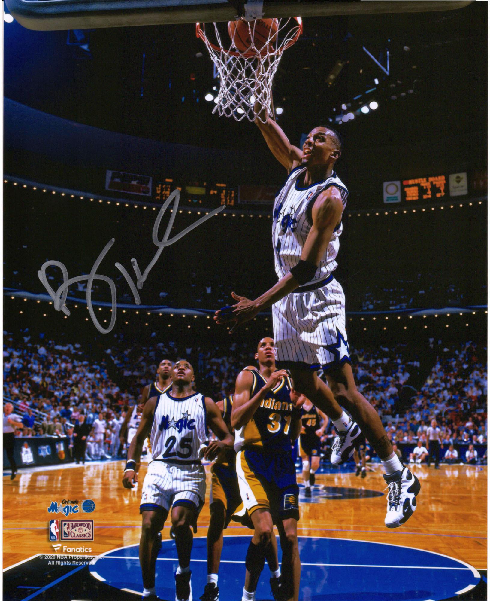 Penny Hardaway Orlando Magic Autographed 8 x 10 Dunk vs. Indiana Pacers Photograph Authentic Certified