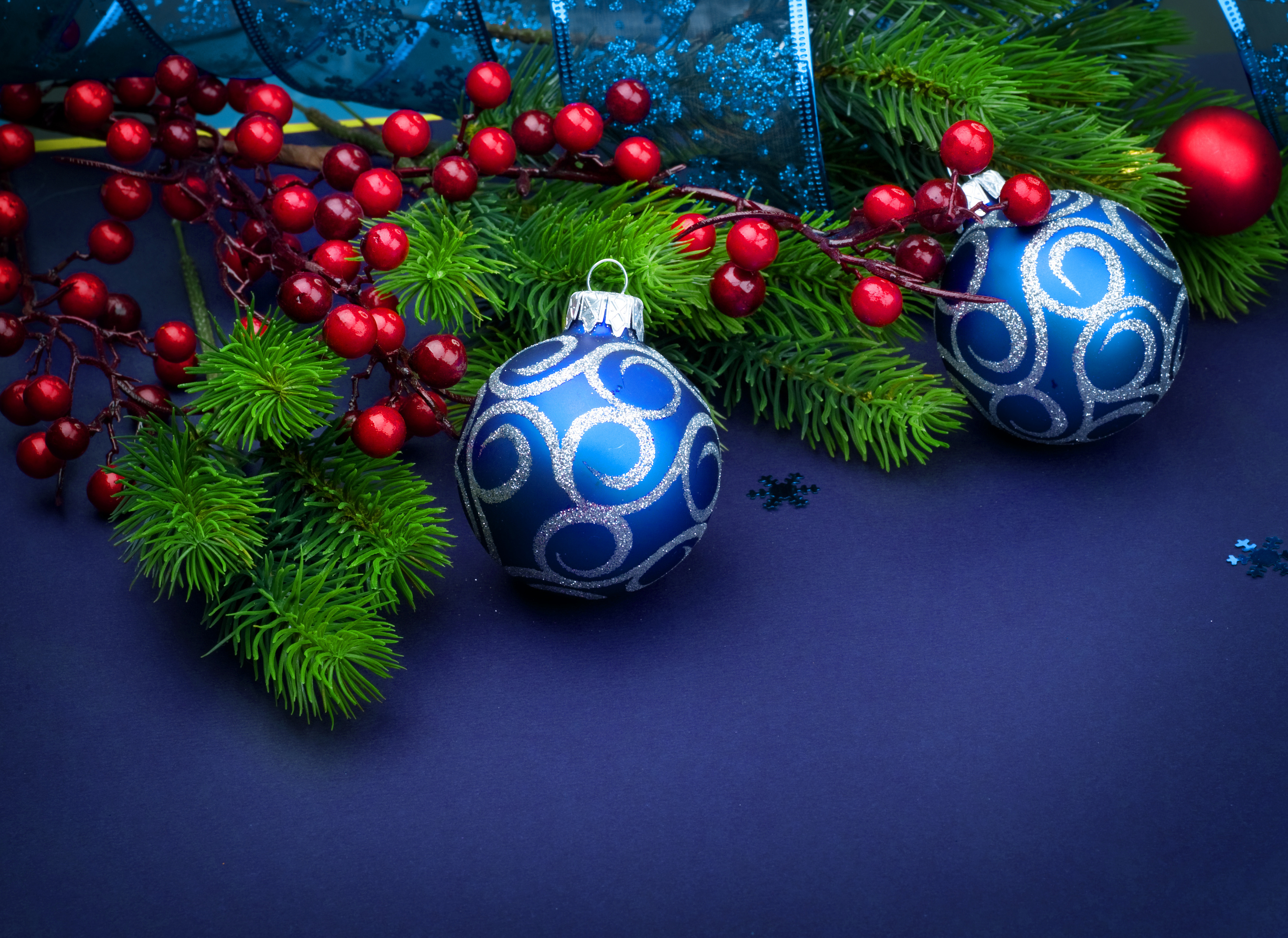 Blue Christmas Background with Ornaments​-Quality Free Image and Transparent PNG Clipart