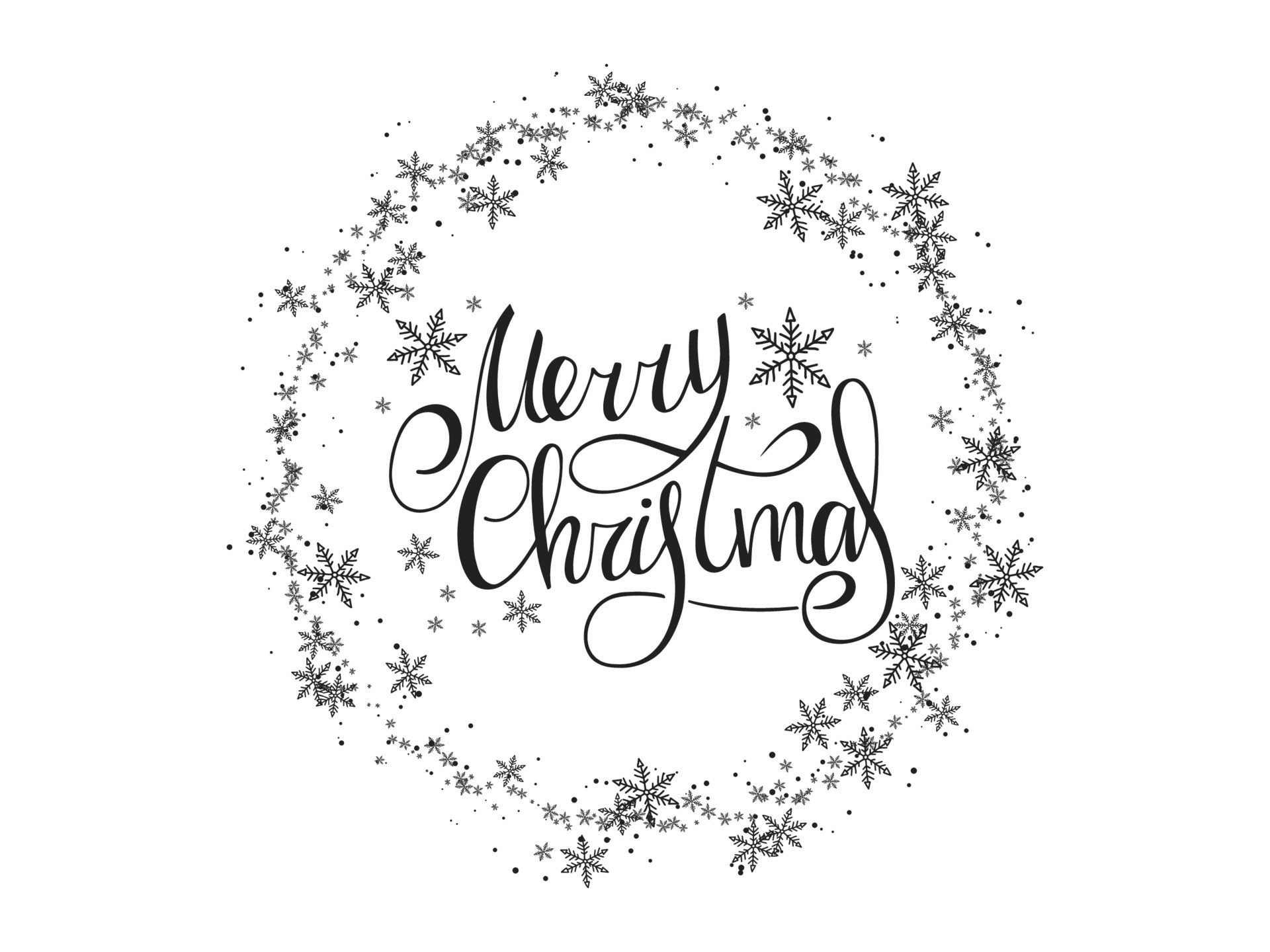 Merry Christmas Black And White Vector Art, Icon, and Graphics for Free Download