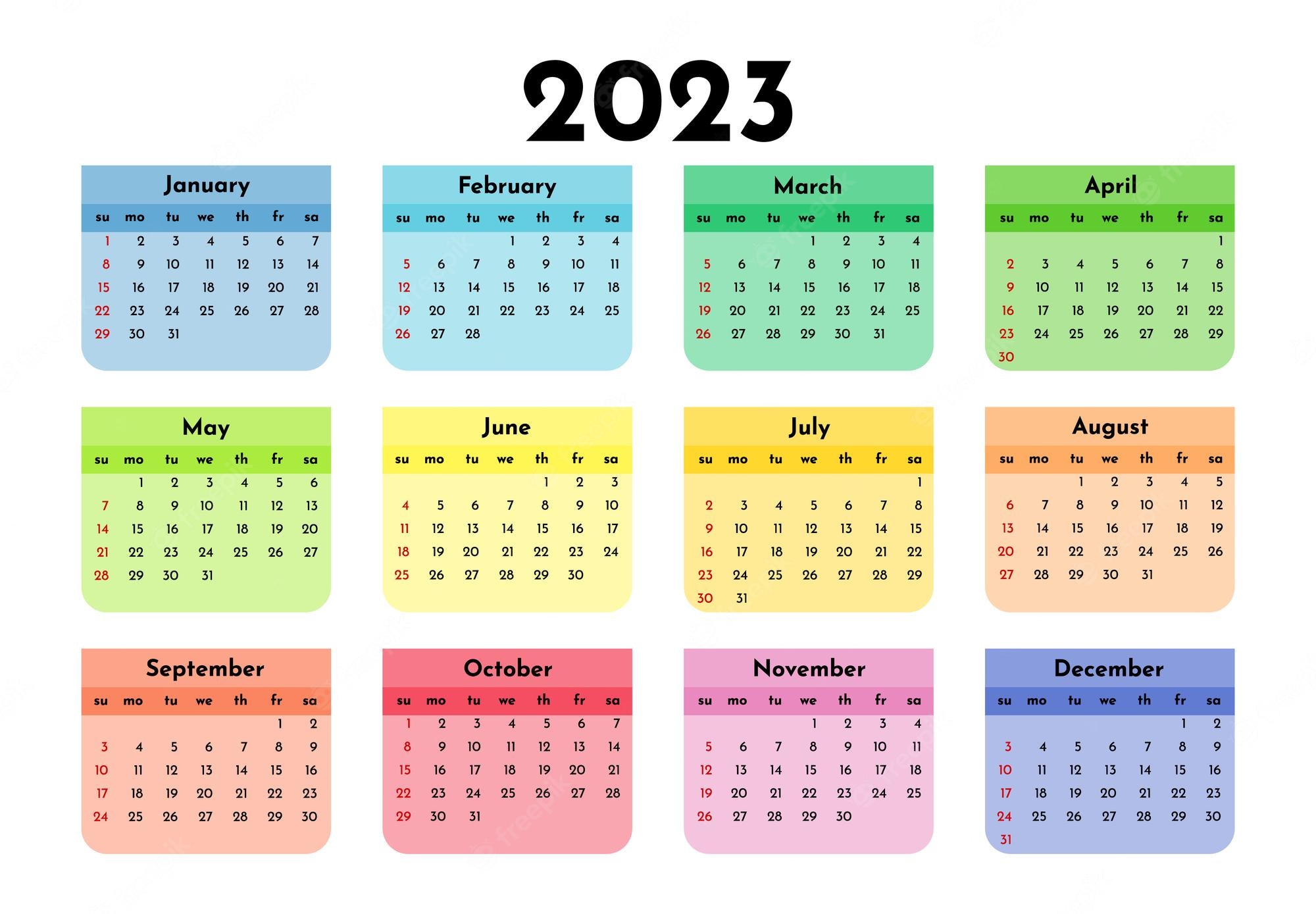 Calendar 2023 Image. Free Vectors, & PSD