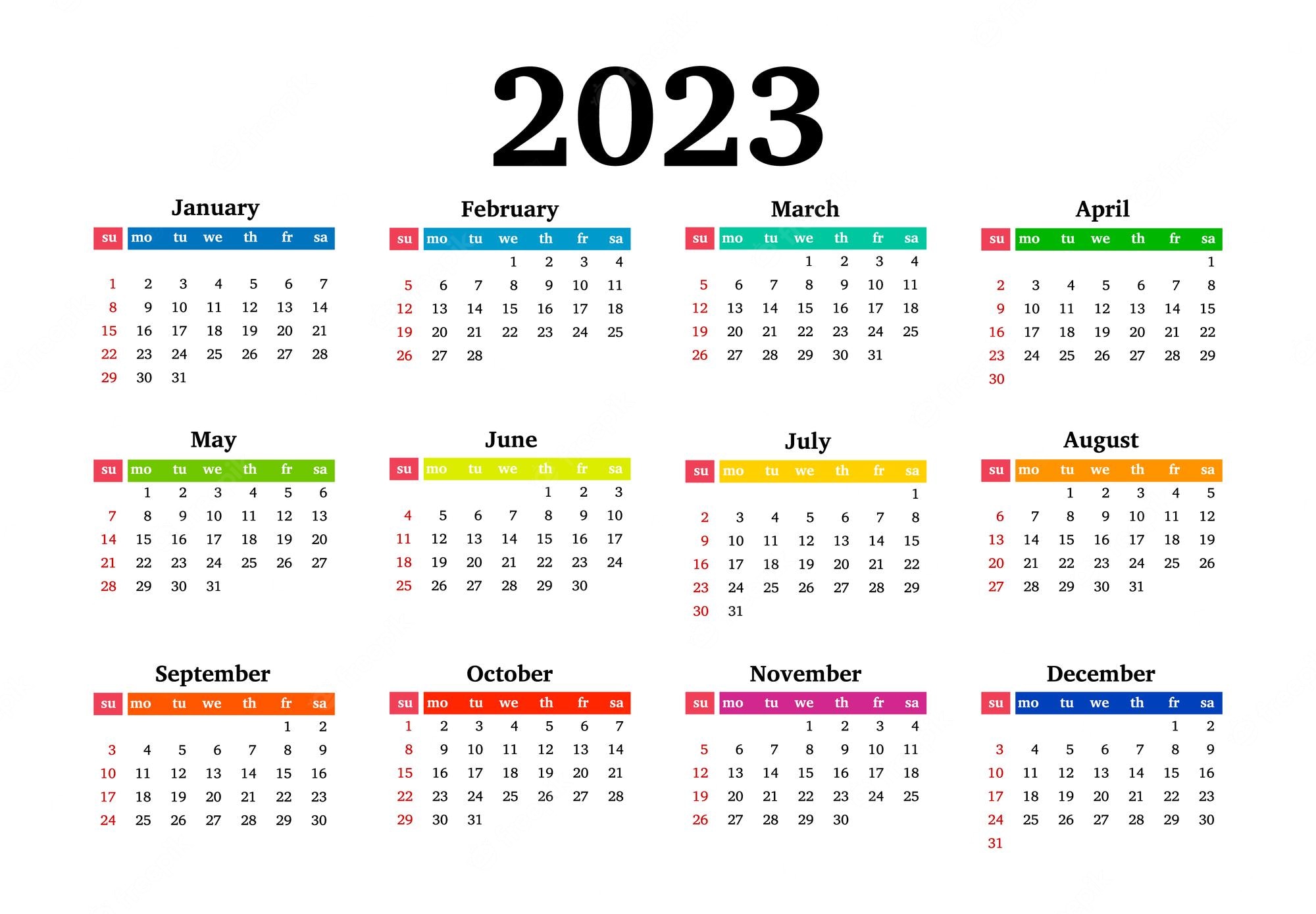 Calendar 2023 Image. Free Vectors, & PSD