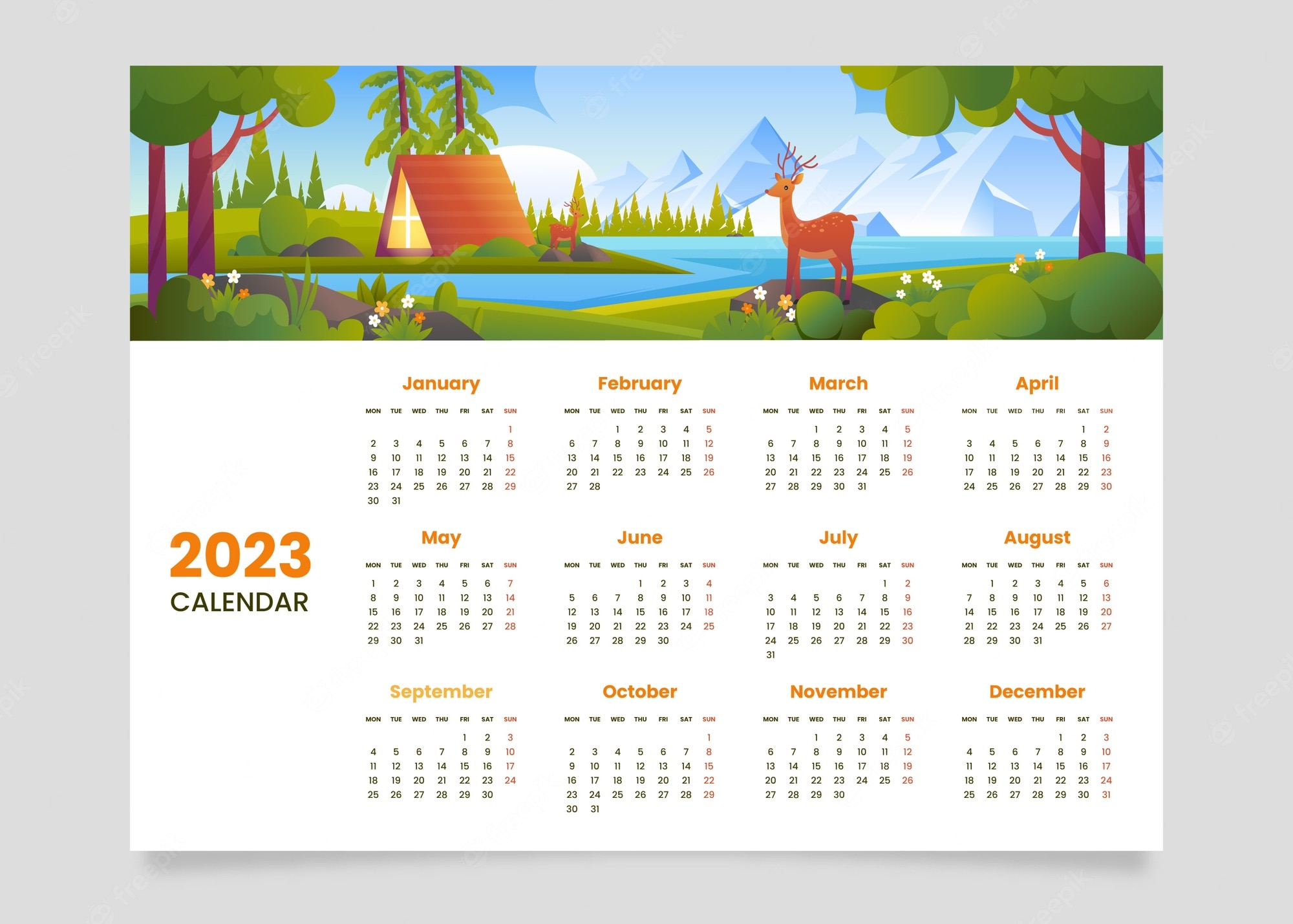 2023 calendar Vectors & Illustrations for Free Download