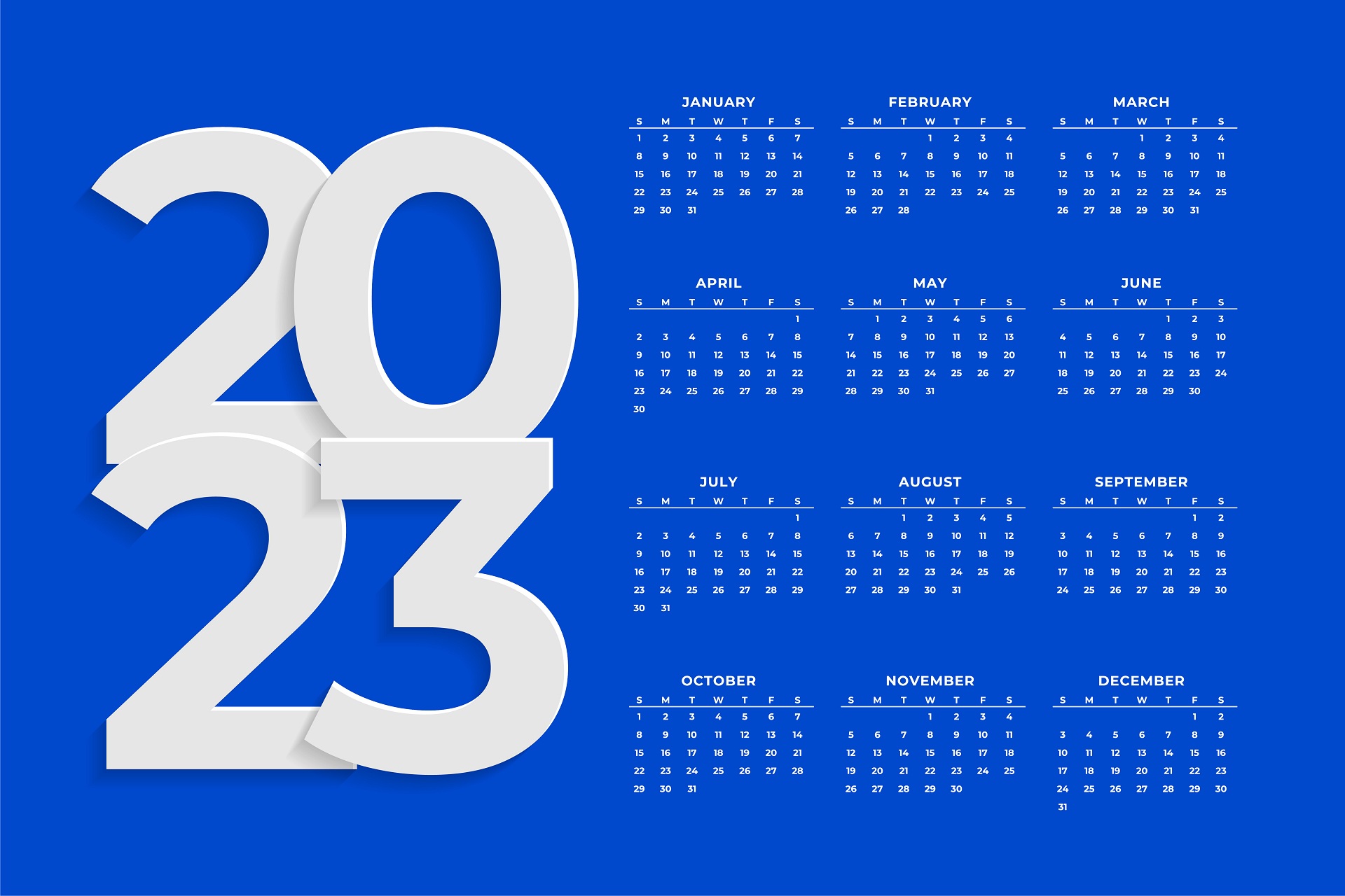 Calendar 2023 Desktop Wallpapers • TrumpWallpapers