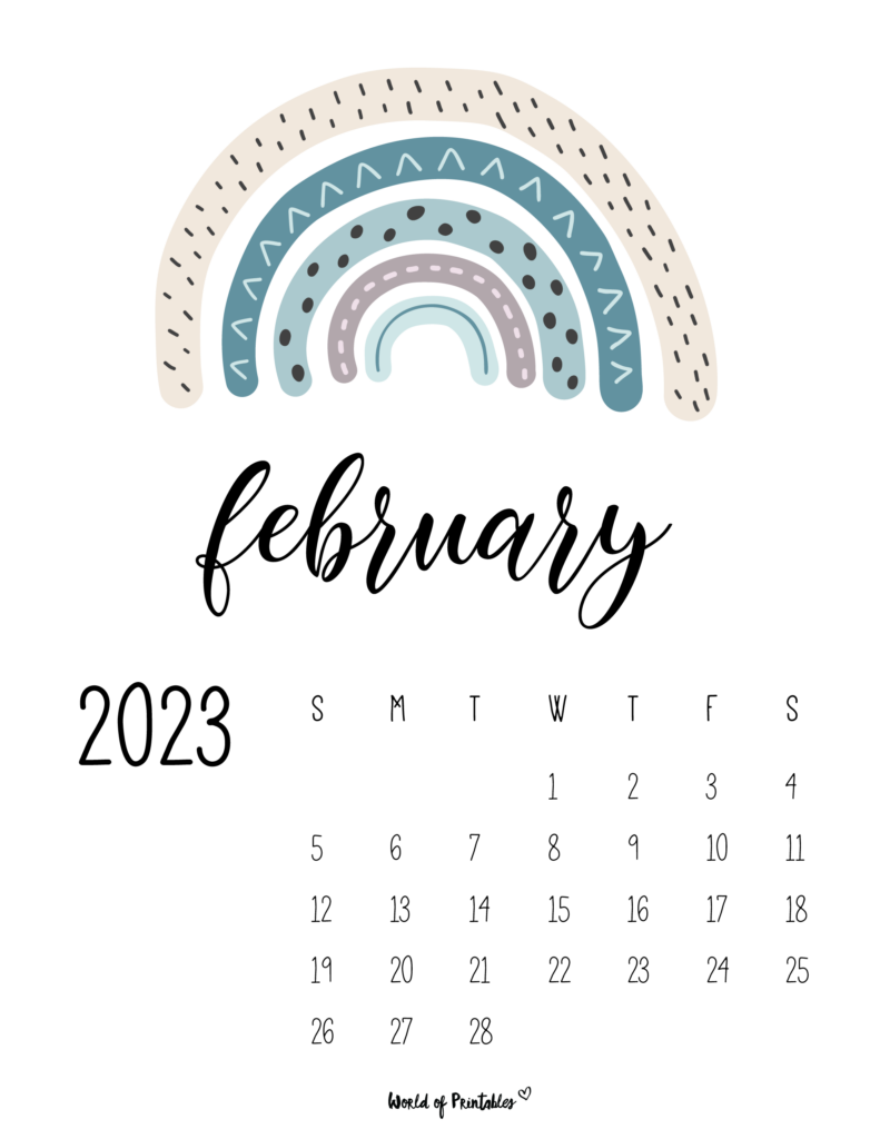 Free Printable February 2023 Calendars