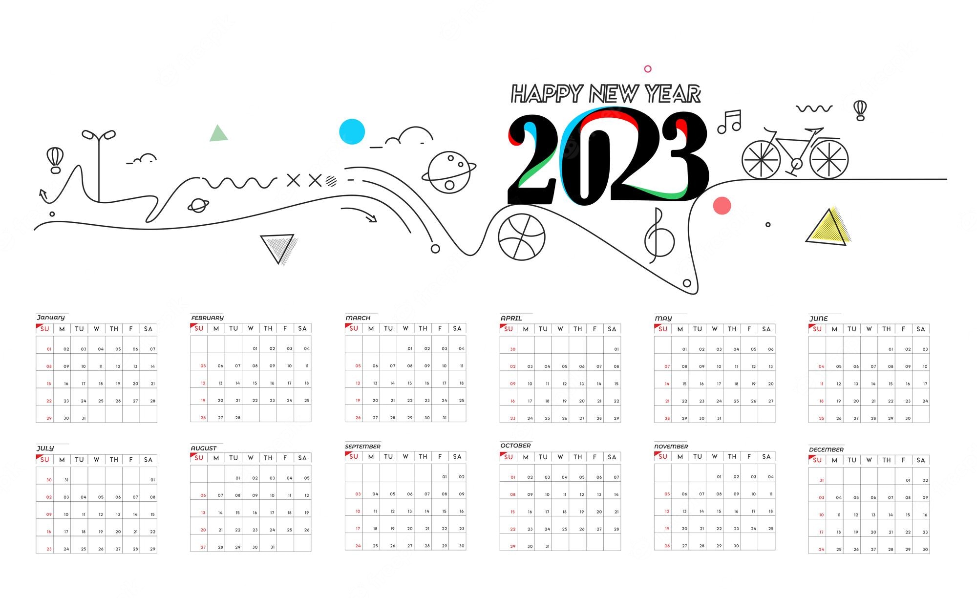 Calendar 2023 Image. Free Vectors, & PSD