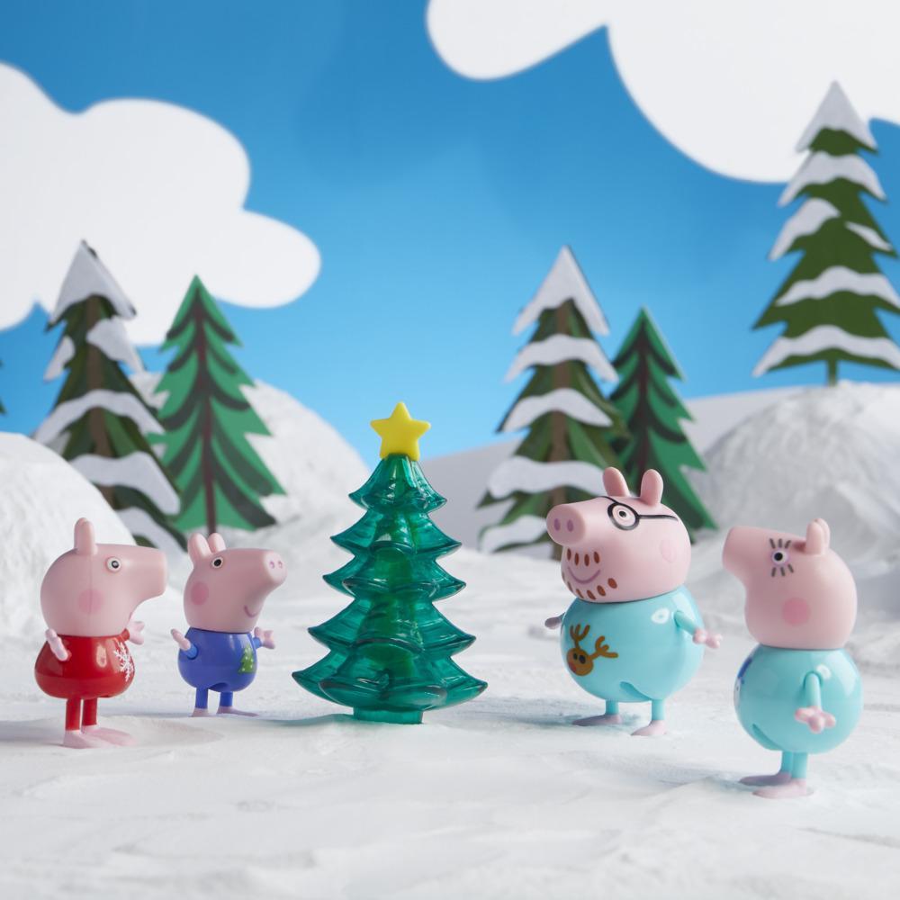 Peppa Pig Peppa's Club Peppa's Family Wintertime Figure 4 Pack Toy, 4 Figures In Cold Weather Outfits, Ages 3 And Up