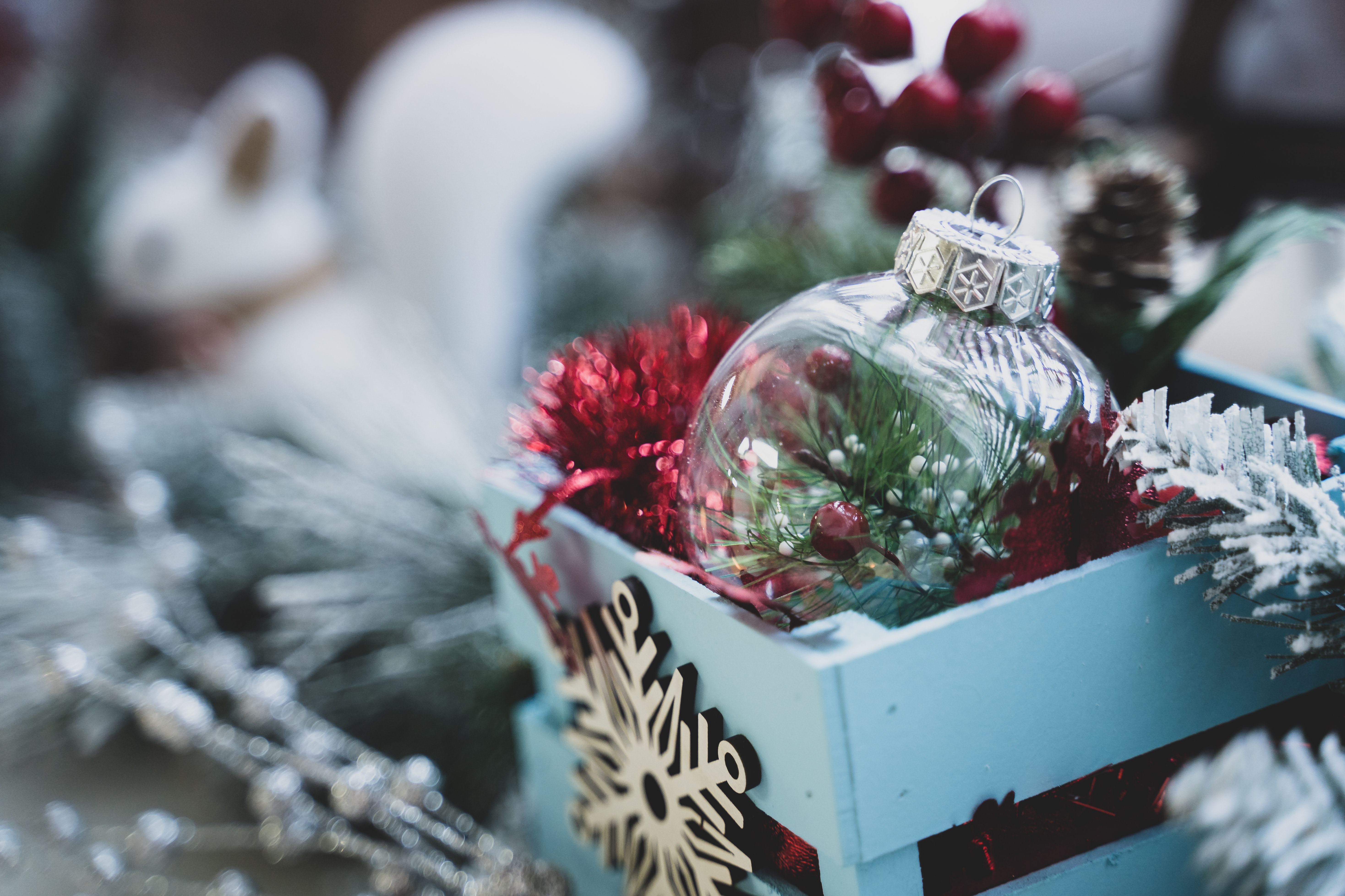 Christmas Ornaments in Close Up Photography · Free