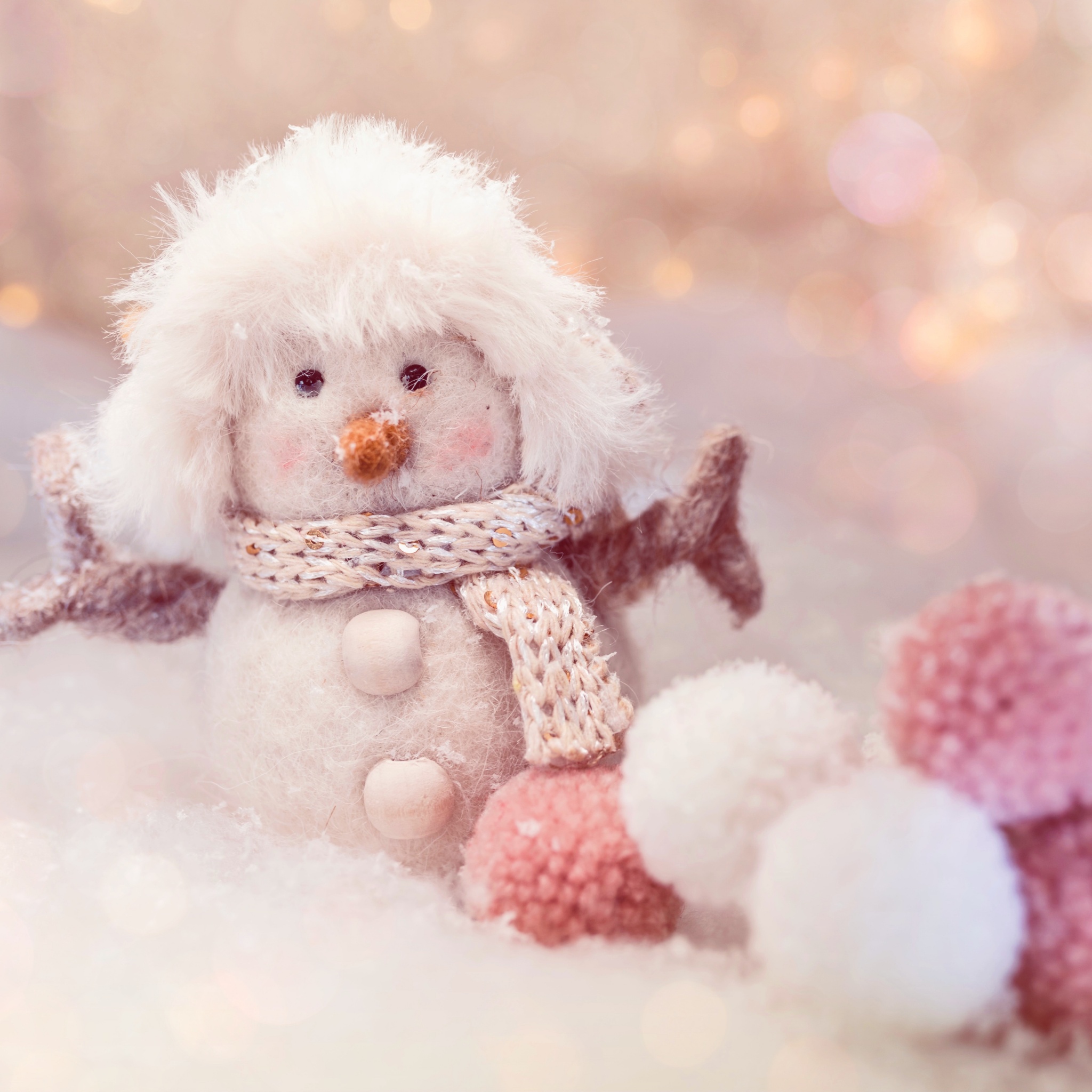 Snowman Wallpaper 4K, Cute doll, Plush toys, Cute