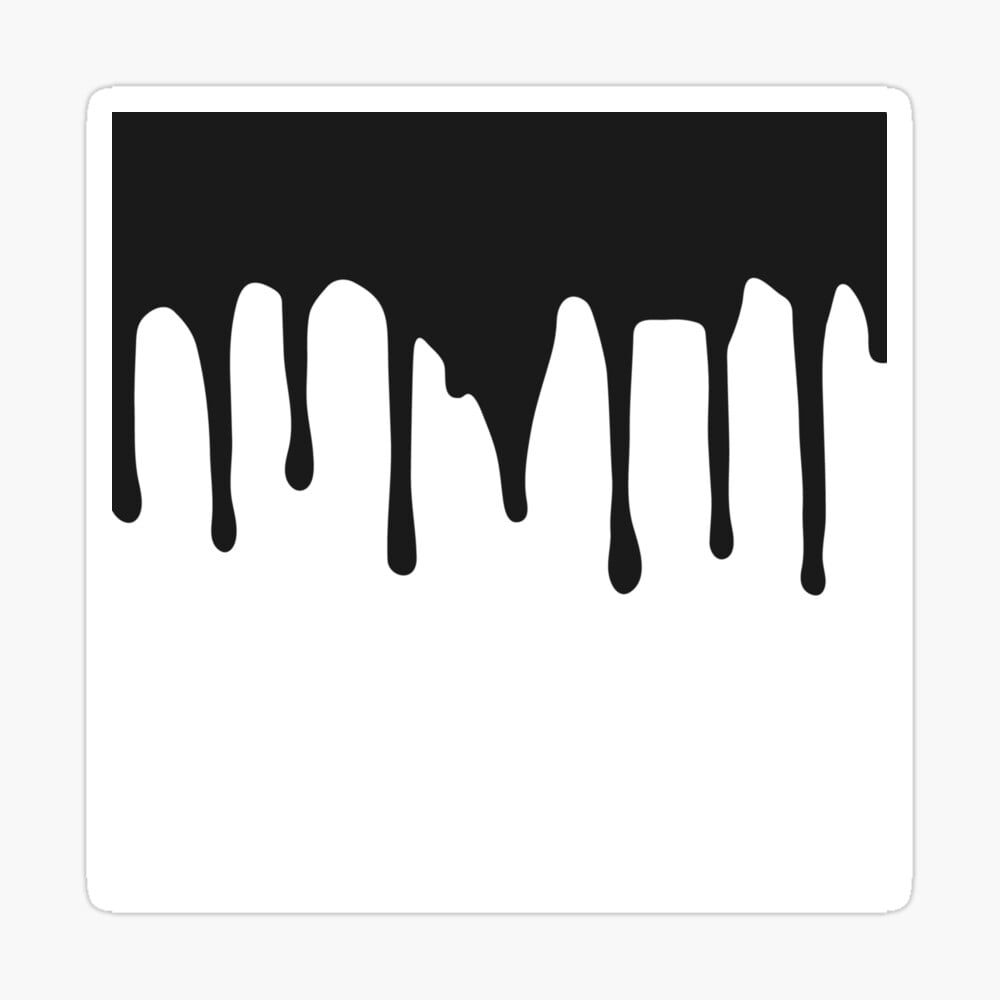 Black paint drips on white background Poster