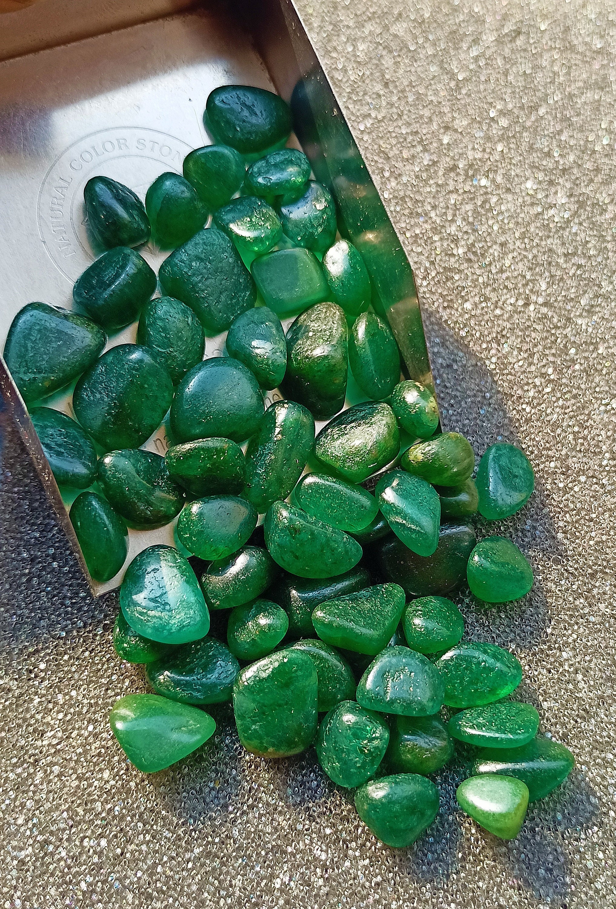 Pieces Green Jade Tumble Natural Jade Crystal Healing