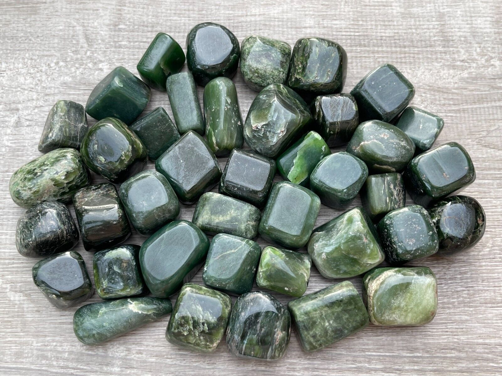 Nephrite Jade Tumbled Stones, 1 1.5 Inch Nephrite Jade Crystals, Healing Crystal