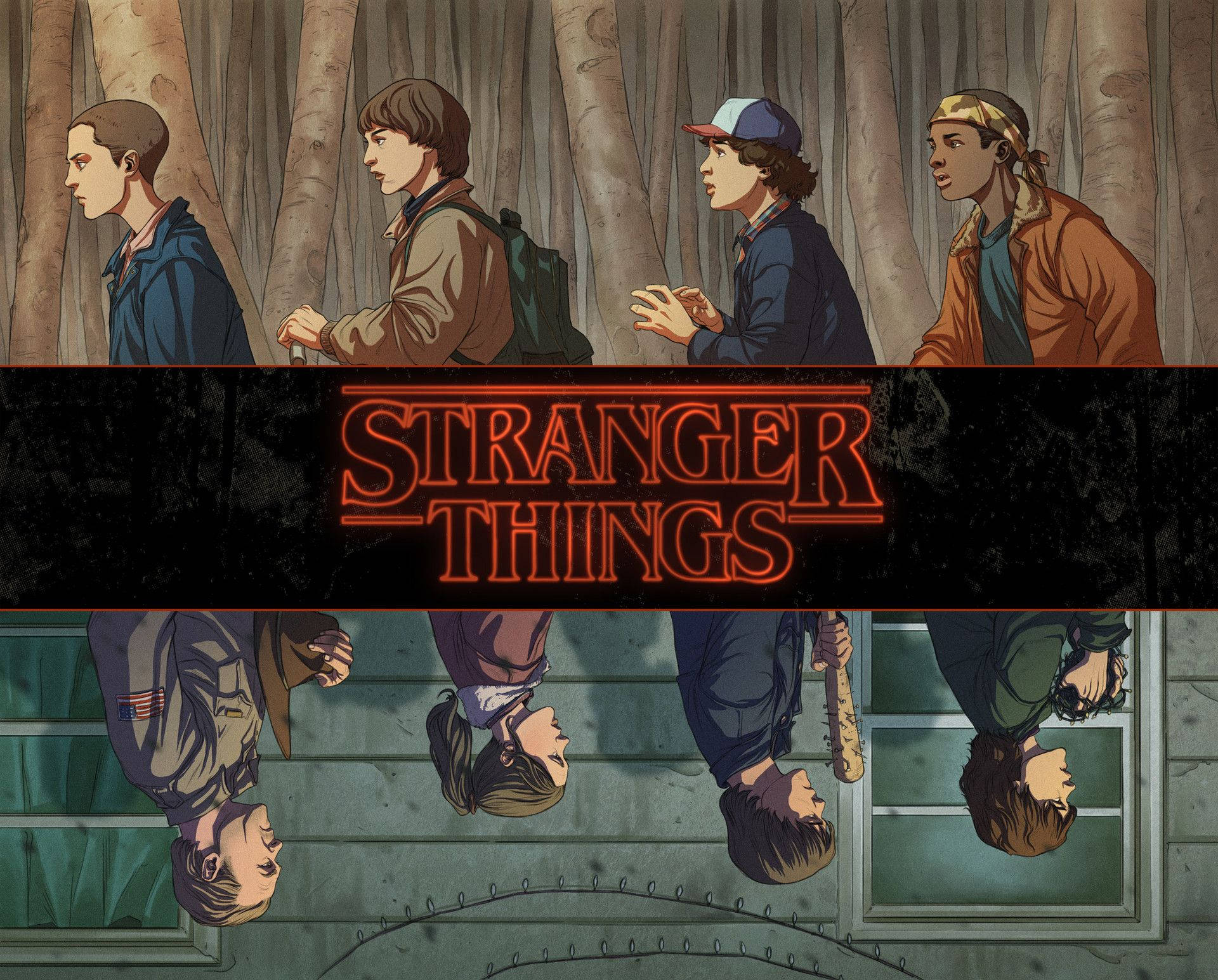 Download Stranger Things 3 Cartoon Art Wallpaper