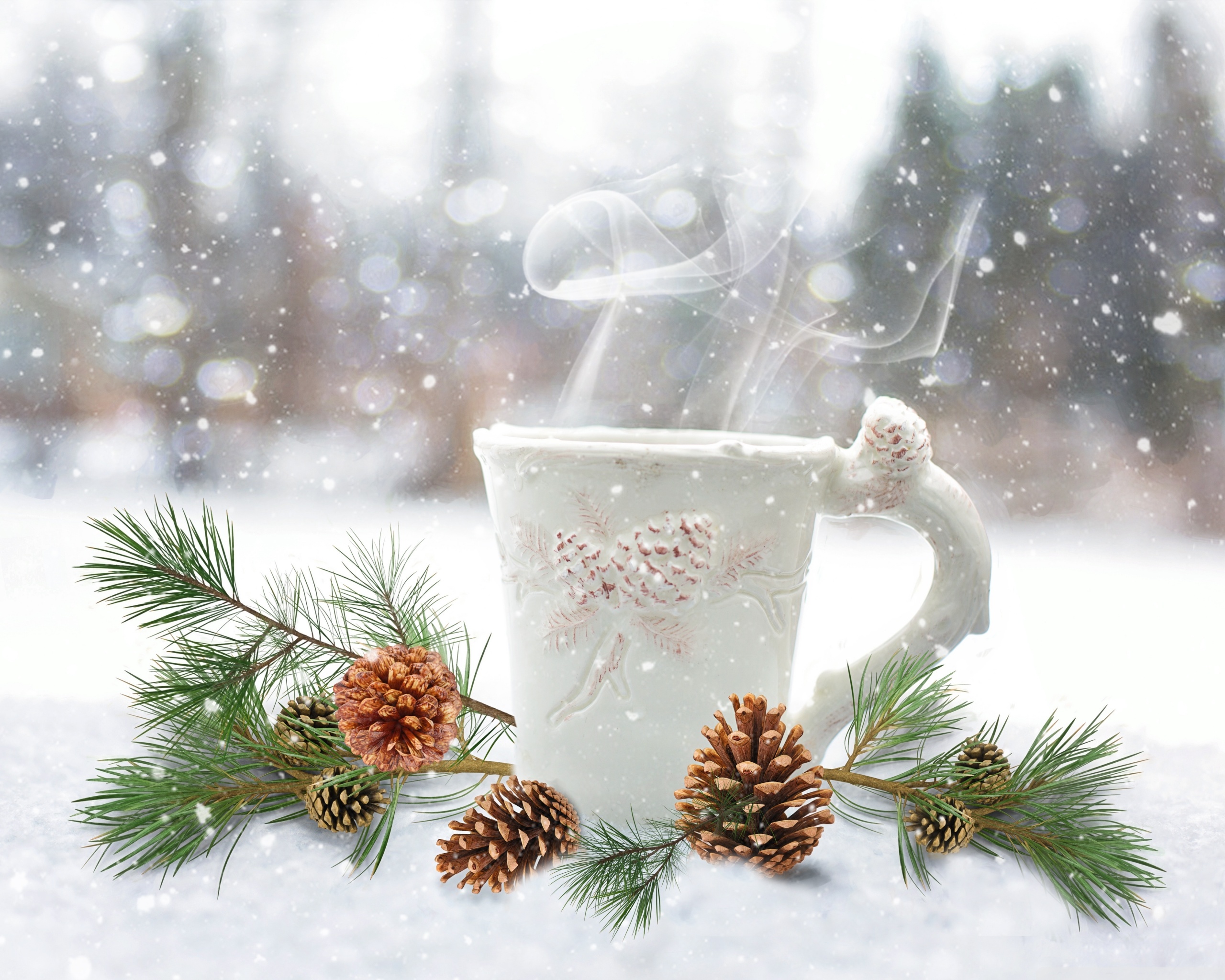 Coffee Steam, Winter Ultra HD Desktop Background Wallpaper for 4K UHD TV, Widescreen & UltraWide Desktop & Laptop, Tablet