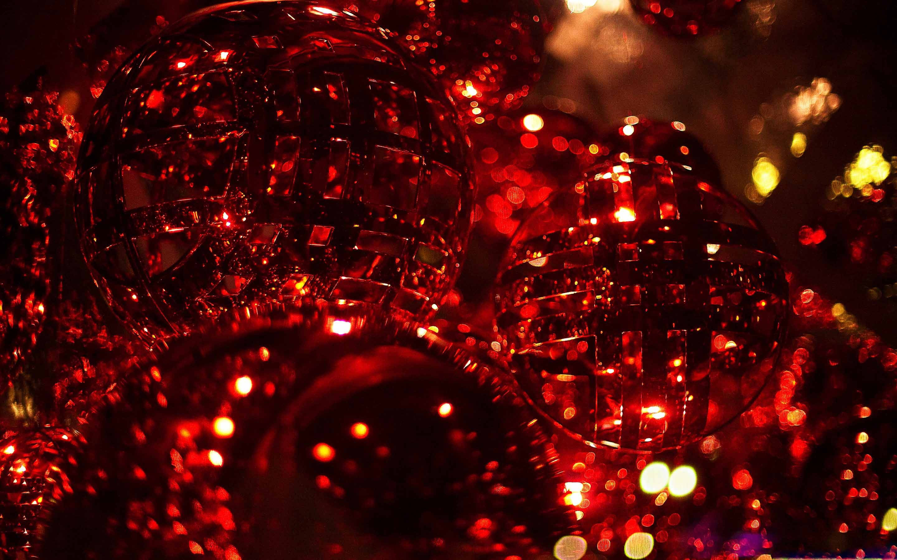 Download Red Crystal Christmas Lights Wallpaper