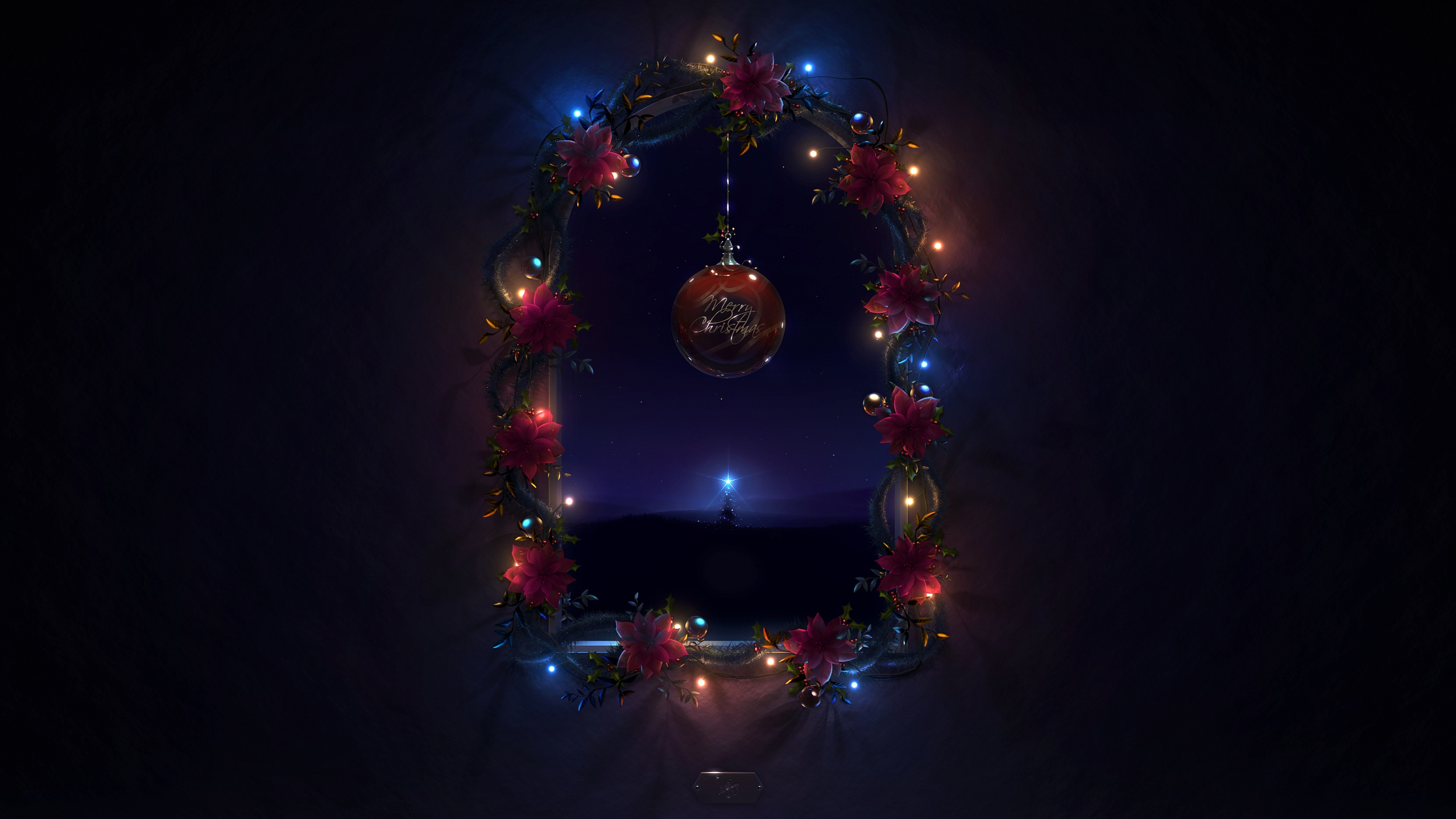Christmas decoration Wallpaper 4K, Merry Christmas, Night