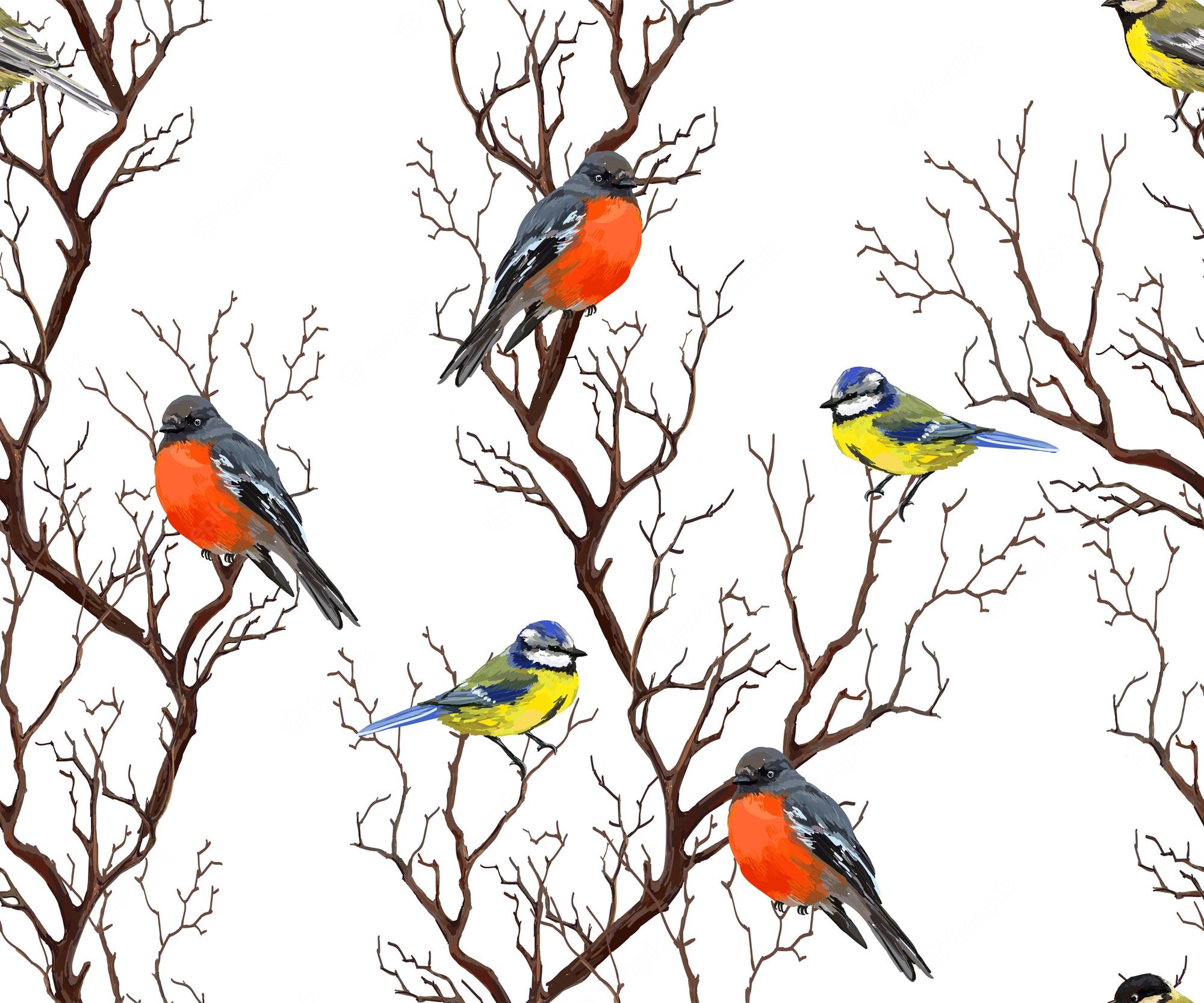 Winter Bird Pattern Wallpapers - Wallpaper Cave