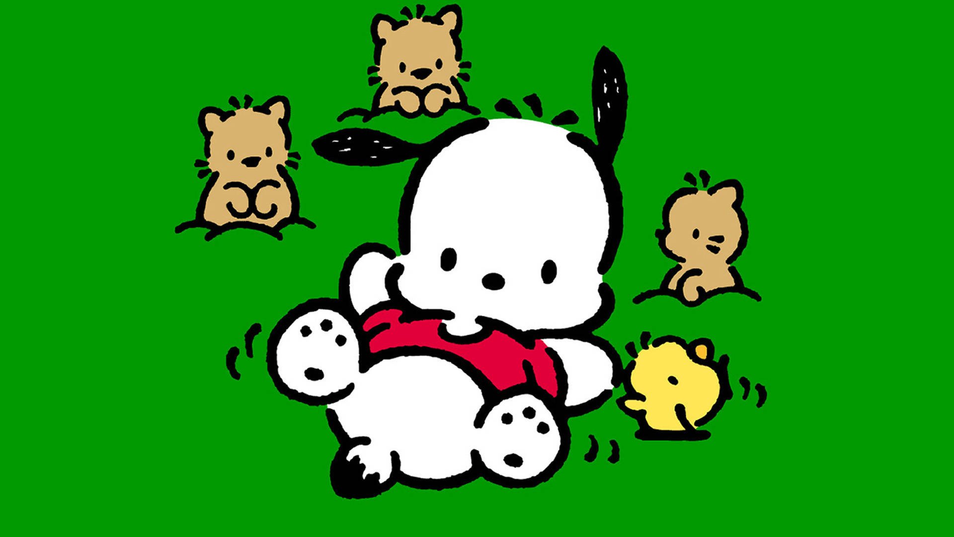 Download Pochacco With Friends Wallpaper