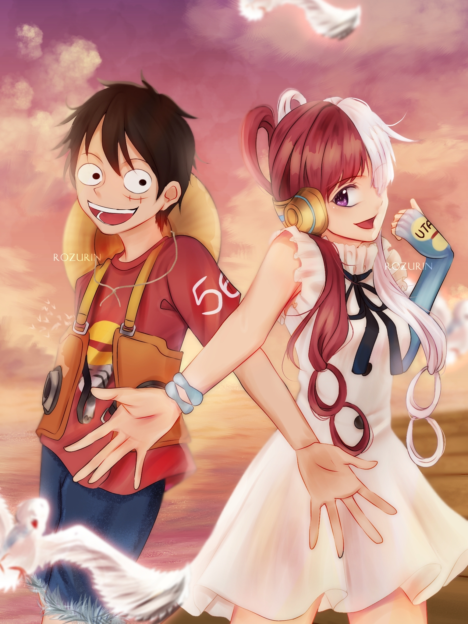 Uta And Luffy One Piece: Red 4K Wallpaper IPhone HD Phone, 45% OFF