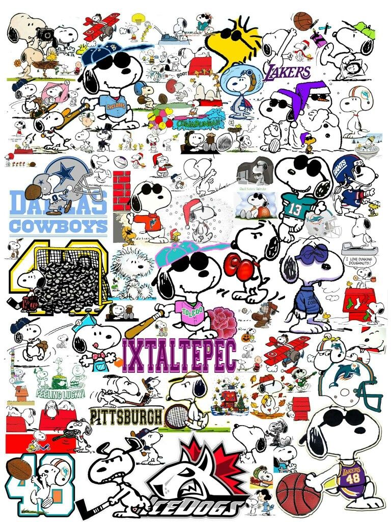 Grand Collage. Snoopy, Fun comics, Peanuts gang