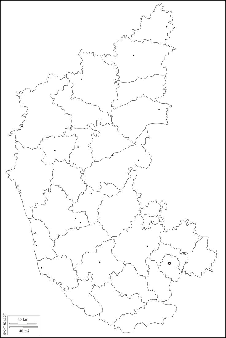 Karnataka, free map, free blank map, free outline map, free base map, outline, districts, main cities wh. Map outline, Karnataka map drawing, Karnataka map art