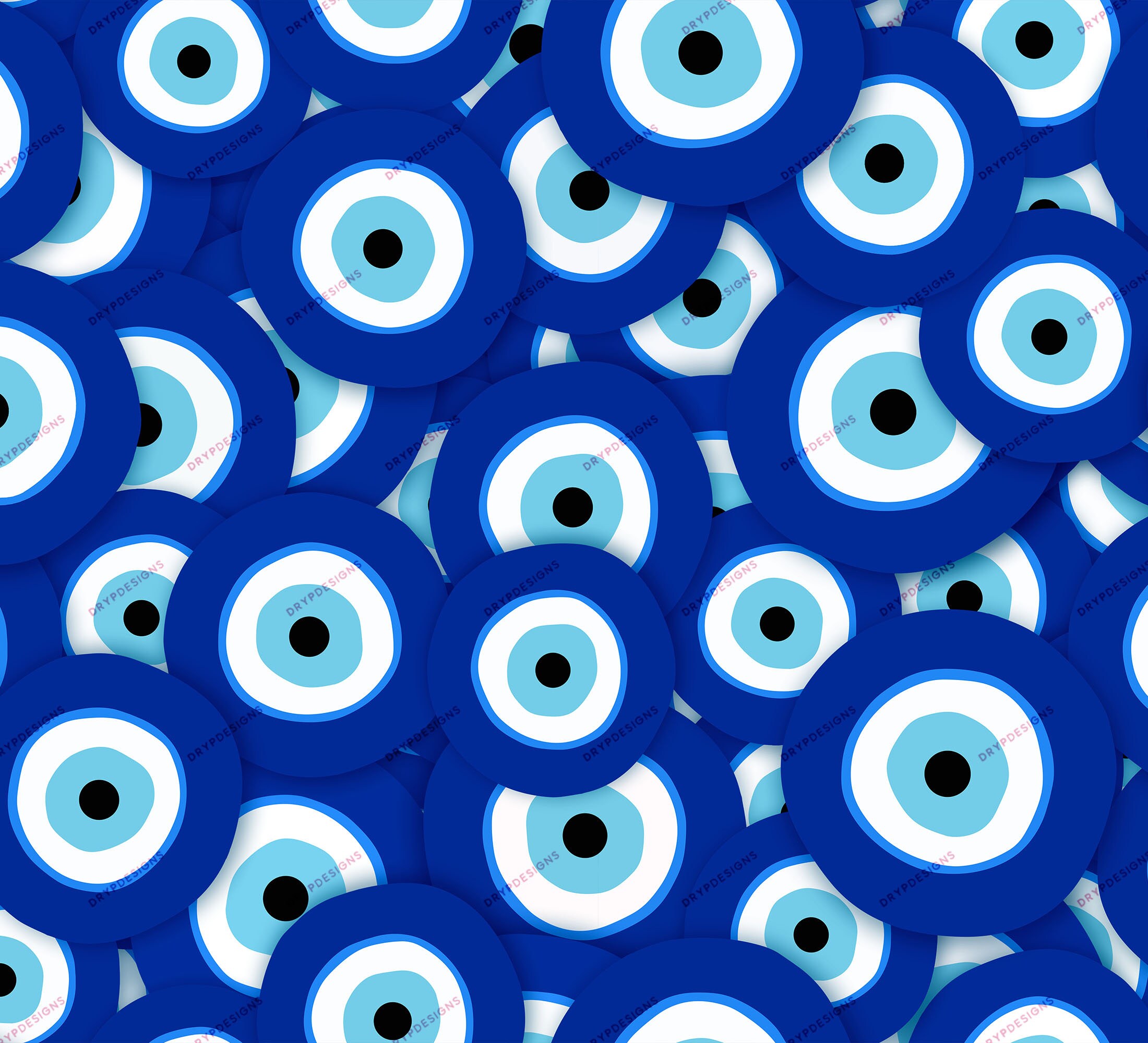 Evil Eye Symbol Seamless Digital Paper Background Pattern