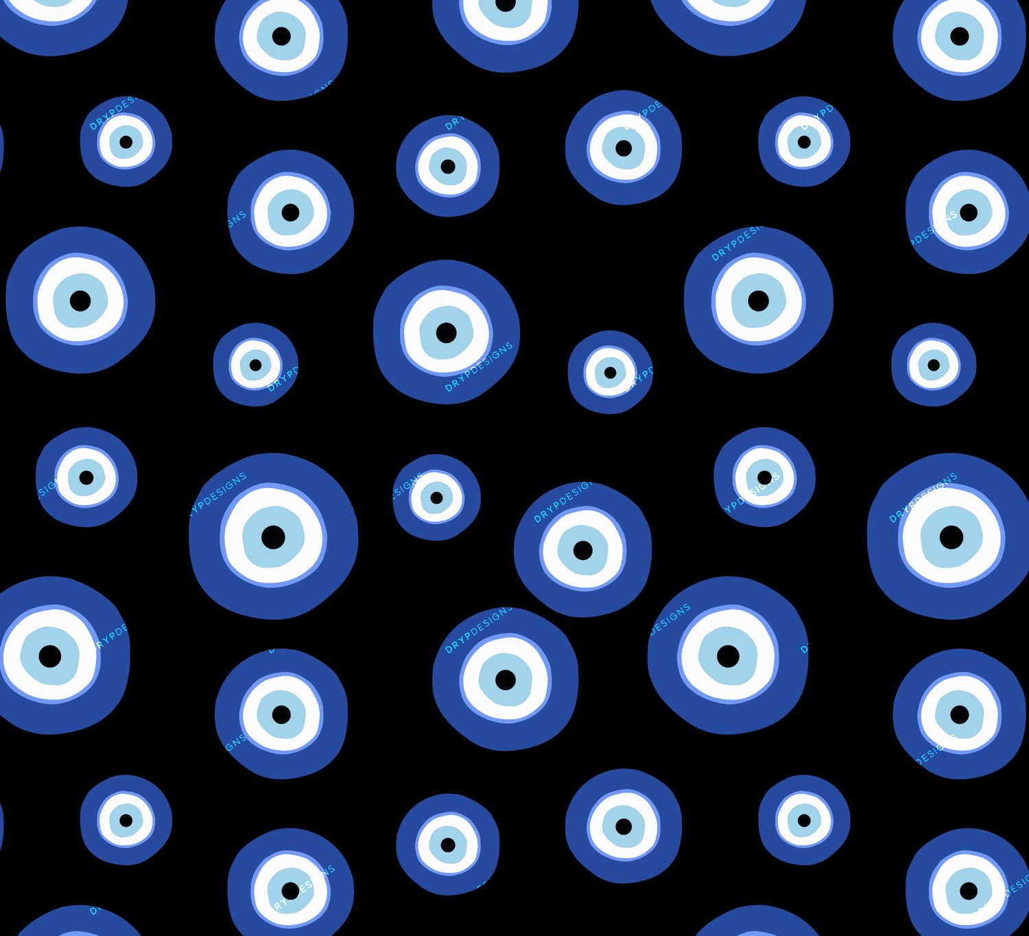 Greek Evil Eye PNG Seamless Pattern Overlay